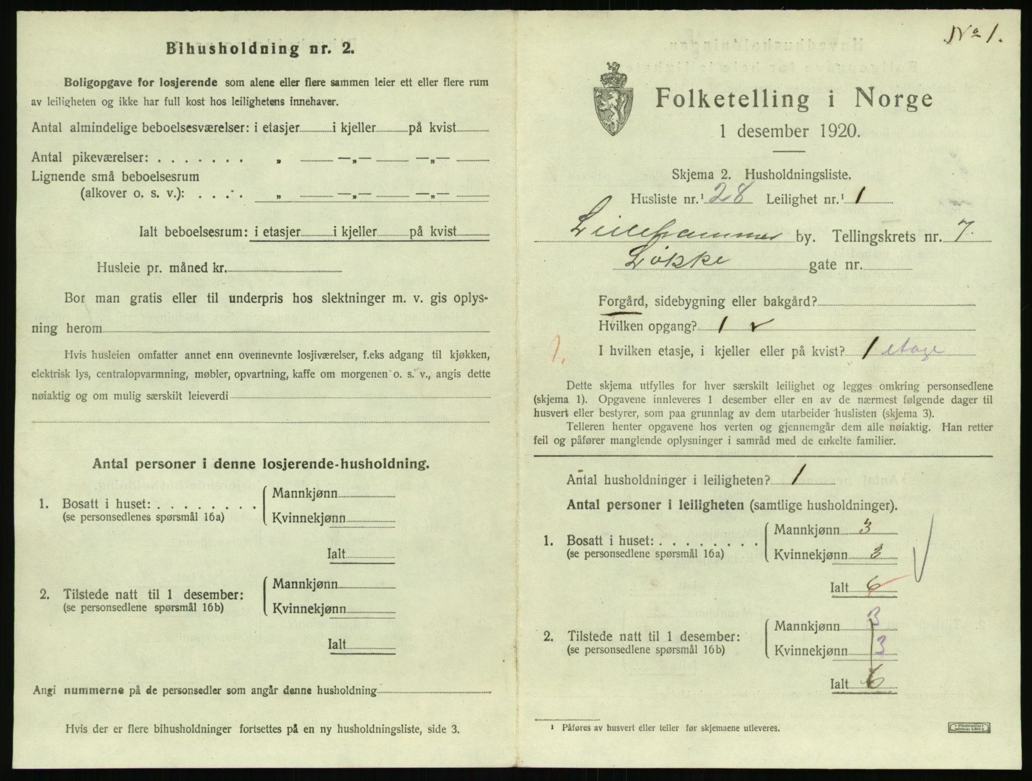 SAH, Folketelling 1920 for 0501 Lillehammer kjøpstad, 1920, s. 2756