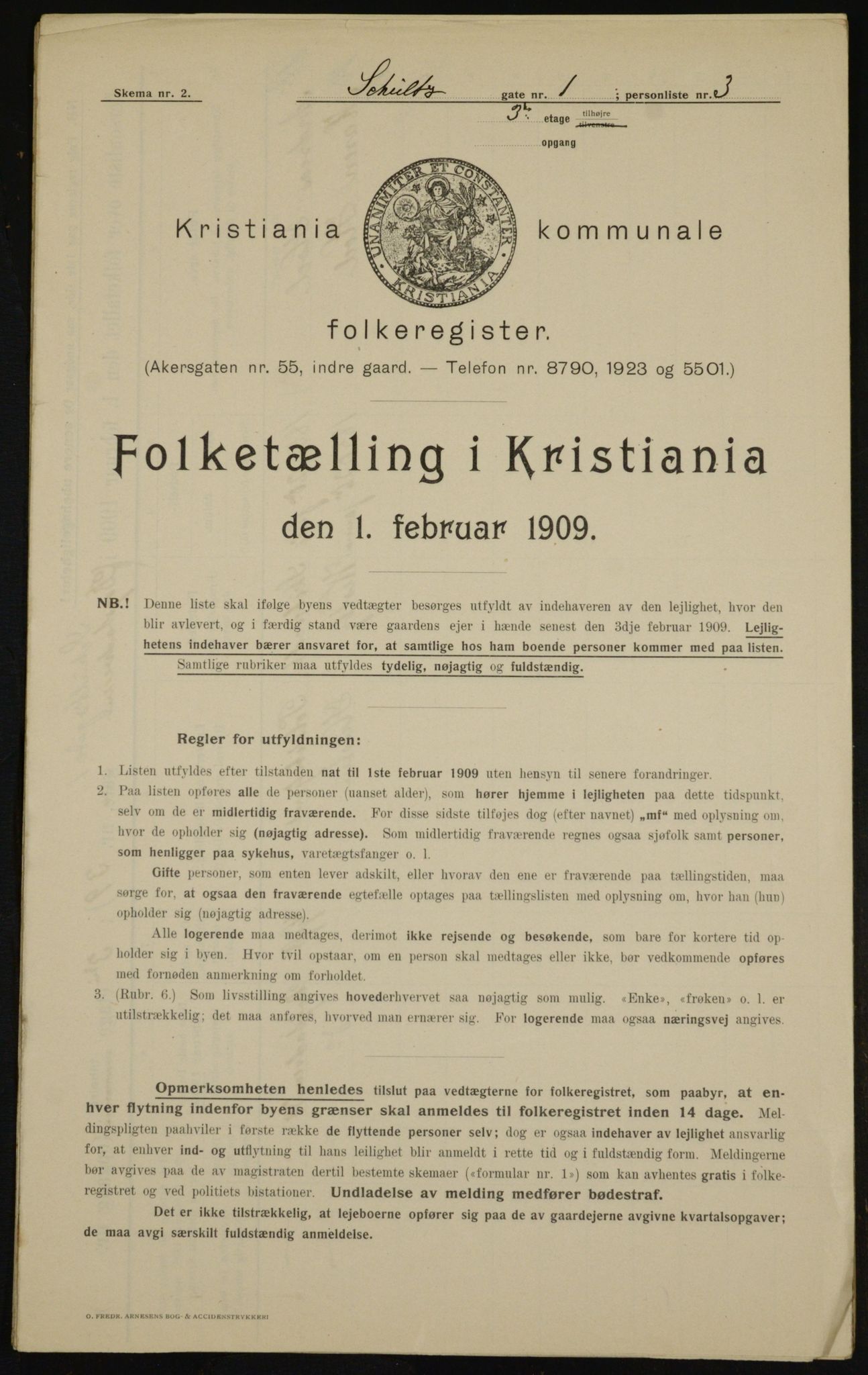 OBA, Kommunal folketelling 1.2.1909 for Kristiania kjøpstad, 1909, s. 82270