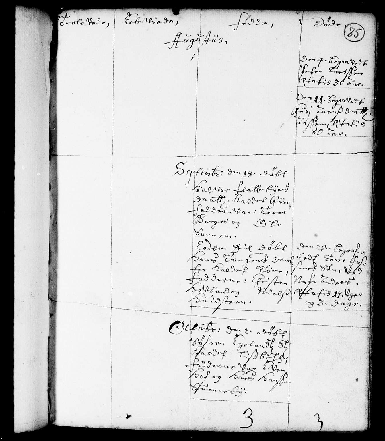 Spydeberg prestekontor Kirkebøker, SAO/A-10924/F/Fa/L0001: Ministerialbok nr. I 1, 1696-1738, s. 85