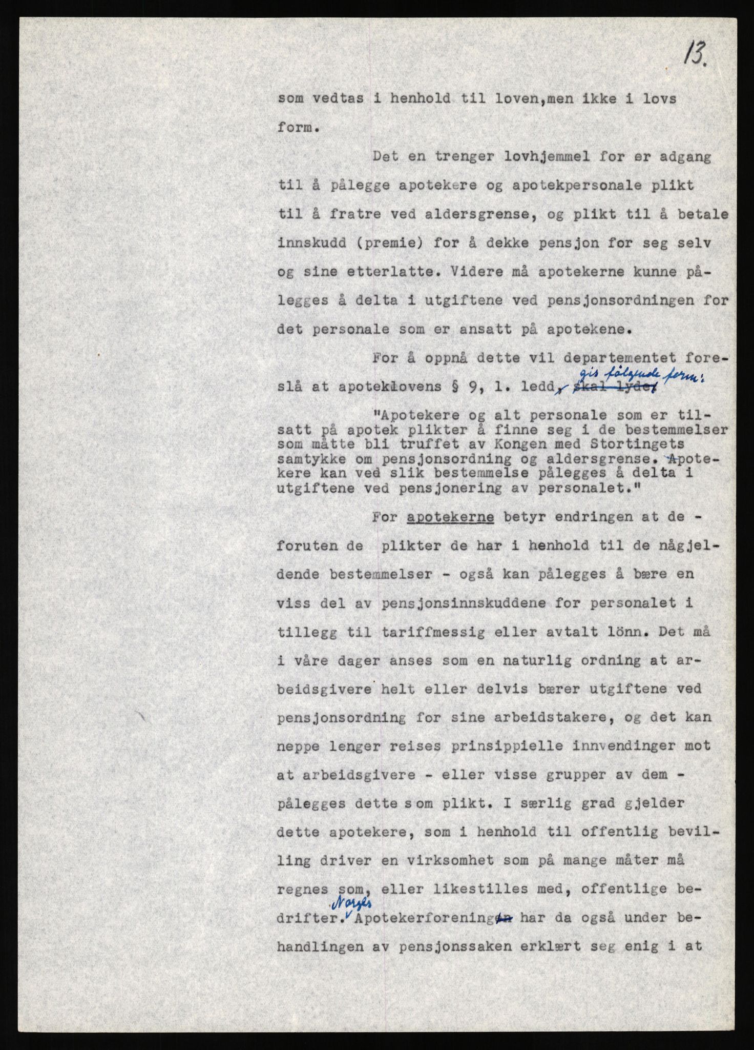 Justisdepartementet, Lovavdelingen, AV/RA-S-3212/D/Dh/L0284/0001: Lover / Uttalelser om lovutkast: Jnr. 455 - 1757. 3 mapper, 1950, s. 23