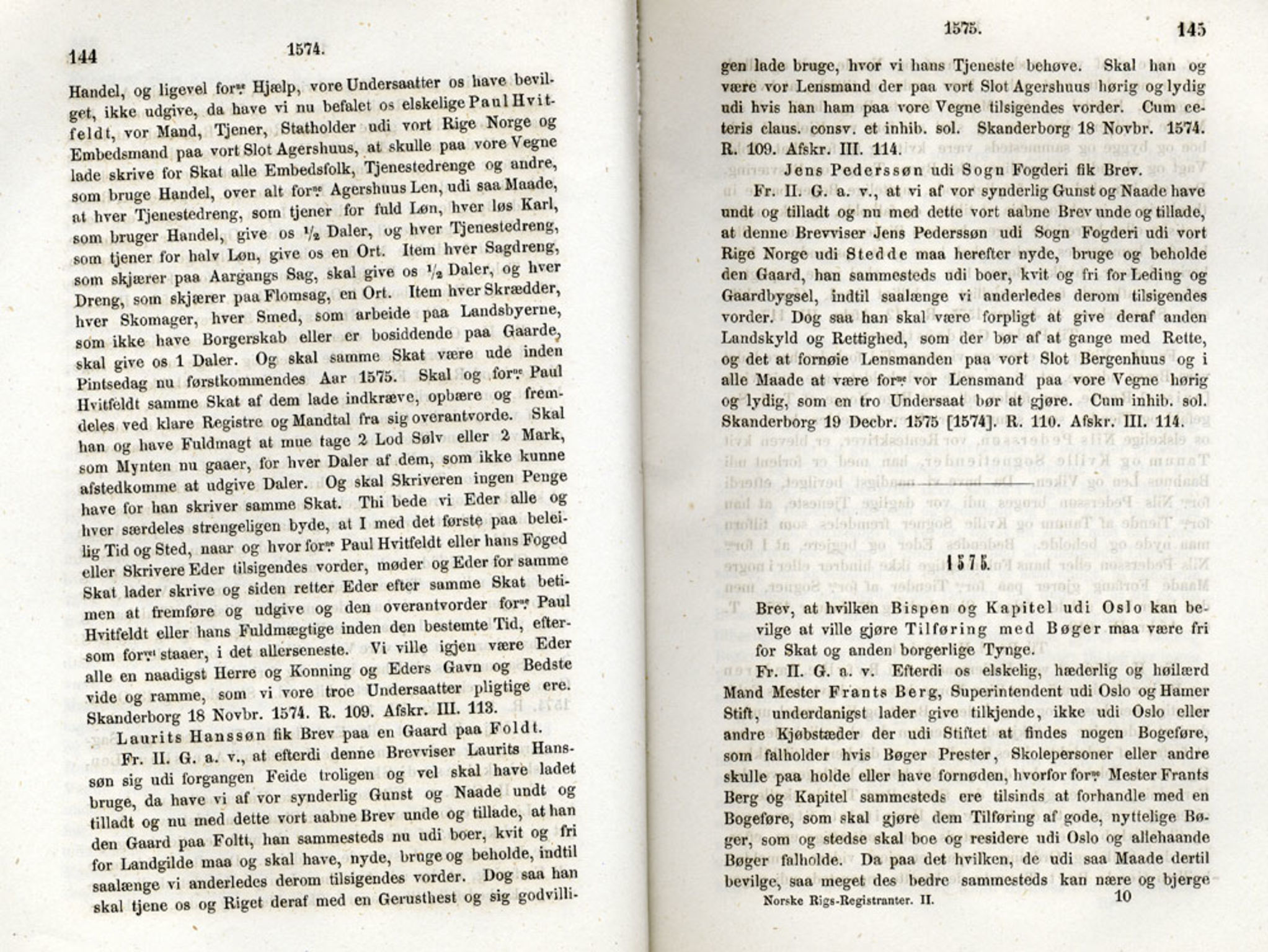 Publikasjoner utgitt av Det Norske Historiske Kildeskriftfond, PUBL/-/-/-: Norske Rigs-Registranter, bind 2, 1572-1588, s. 144-145