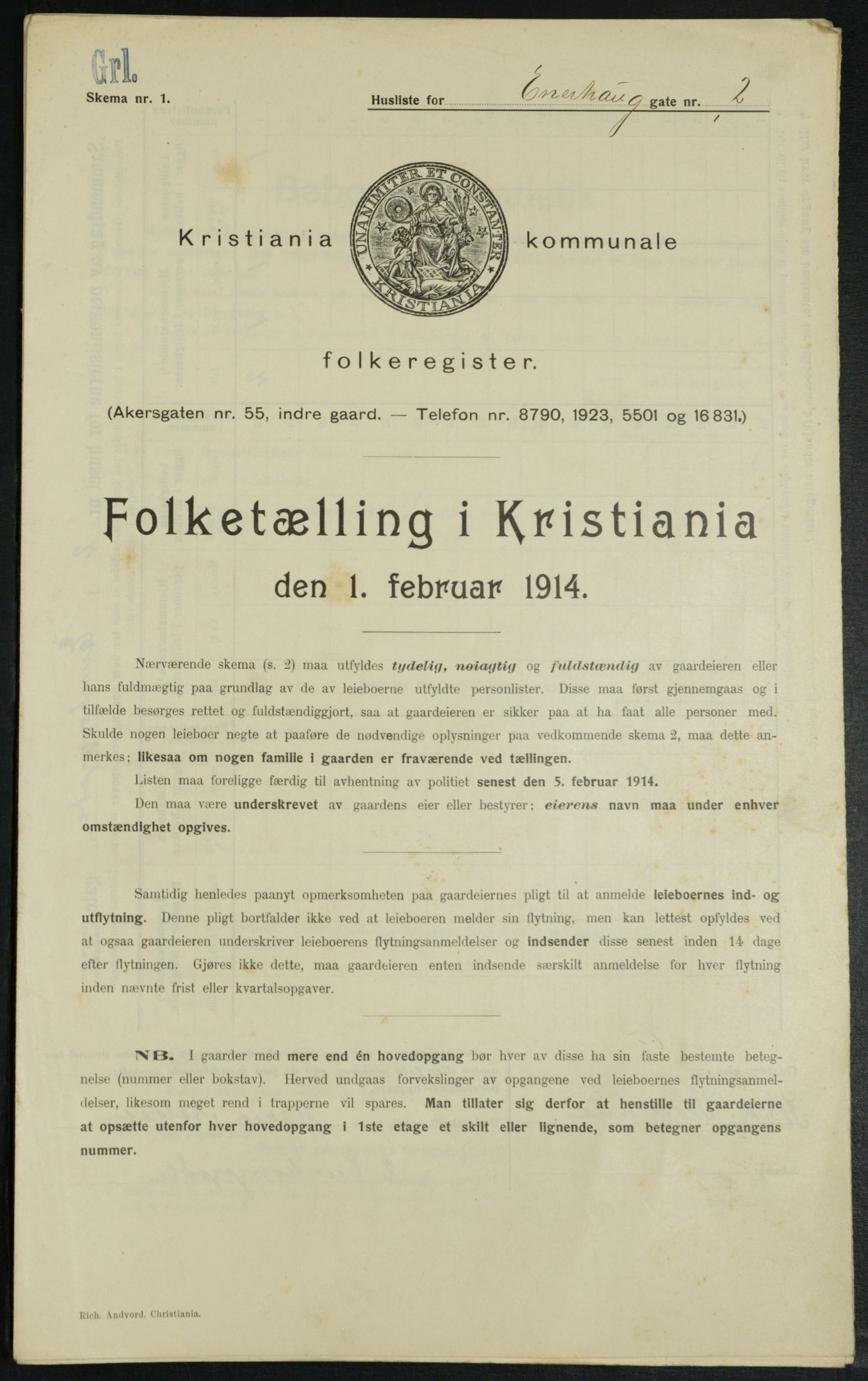 OBA, Kommunal folketelling 1.2.1914 for Kristiania, 1914, s. 21671