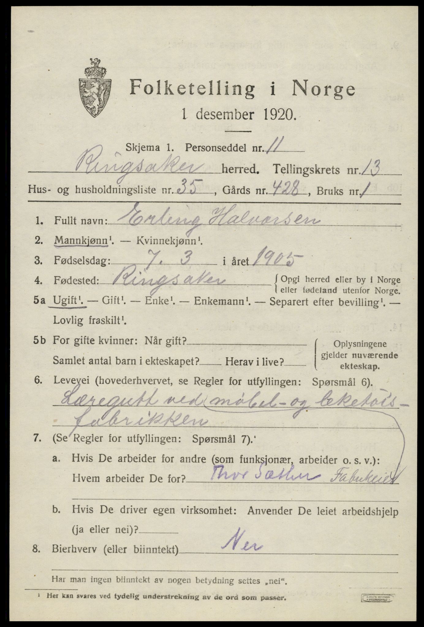 SAH, Folketelling 1920 for 0412 Ringsaker herred, 1920, s. 21108