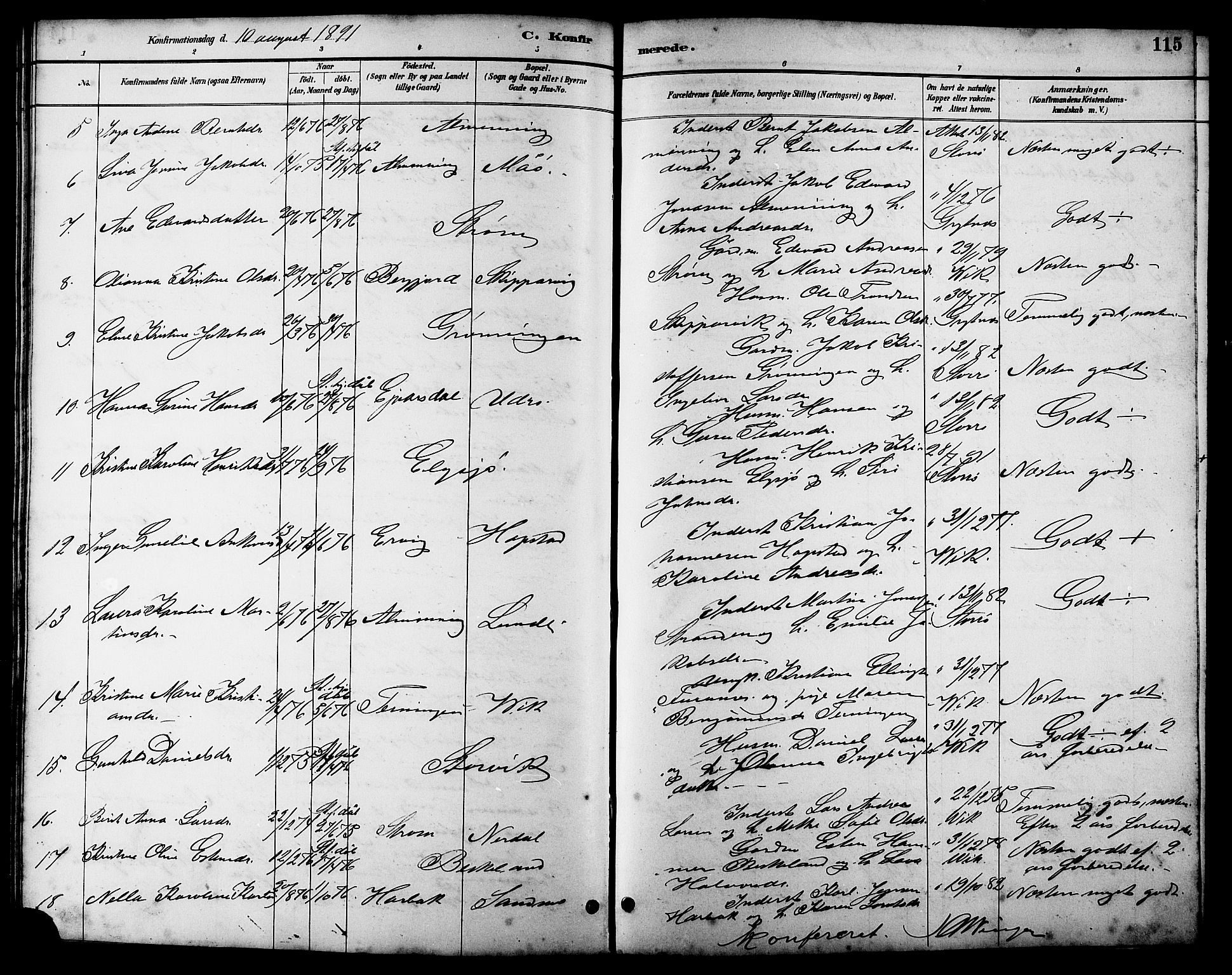 Ministerialprotokoller, klokkerbøker og fødselsregistre - Sør-Trøndelag, SAT/A-1456/657/L0716: Klokkerbok nr. 657C03, 1889-1904, s. 115