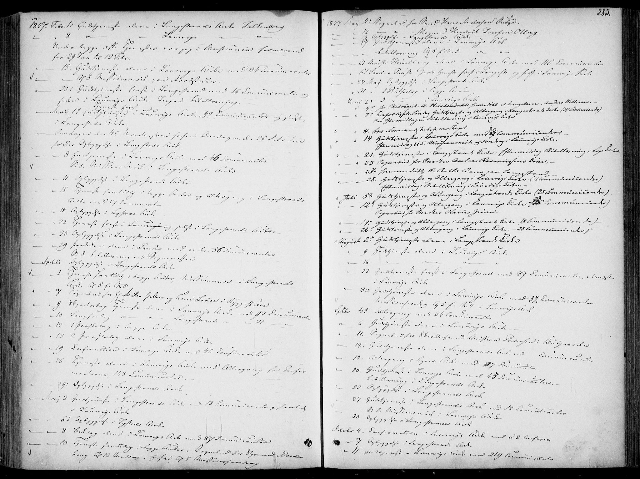 Larvik kirkebøker, AV/SAKO-A-352/F/Fa/L0005: Ministerialbok nr. I 5, 1856-1870, s. 283