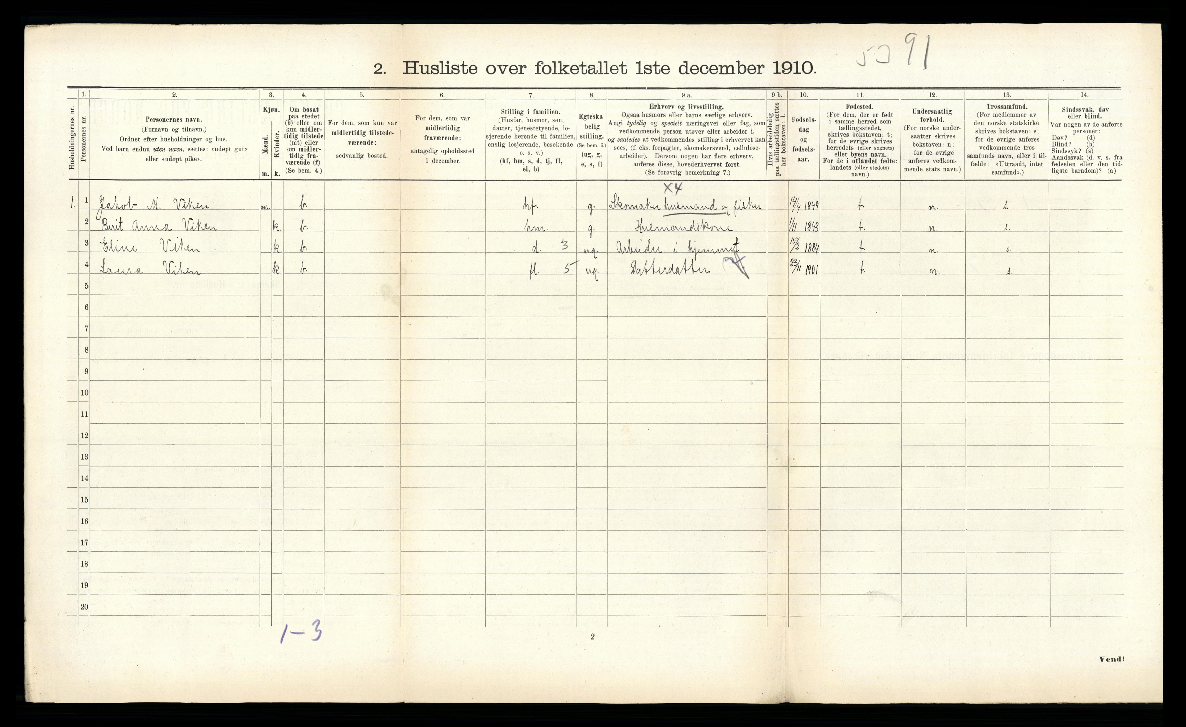 RA, Folketelling 1910 for 1632 Roan herred, 1910, s. 241