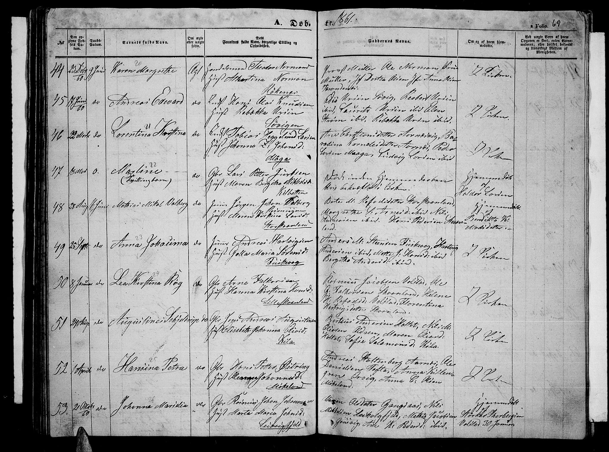Trondenes sokneprestkontor, AV/SATØ-S-1319/H/Hb/L0007klokker: Klokkerbok nr. 7, 1855-1862, s. 69