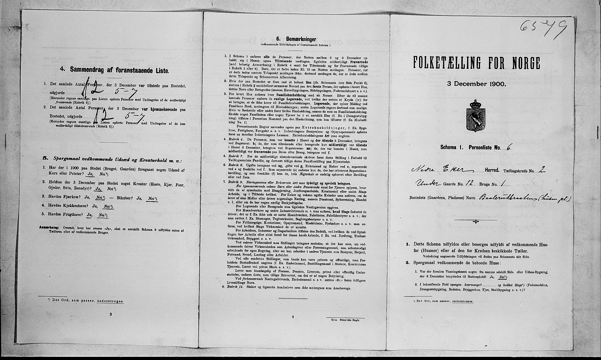 RA, Folketelling 1900 for 0625 Nedre Eiker herred, 1900, s. 260