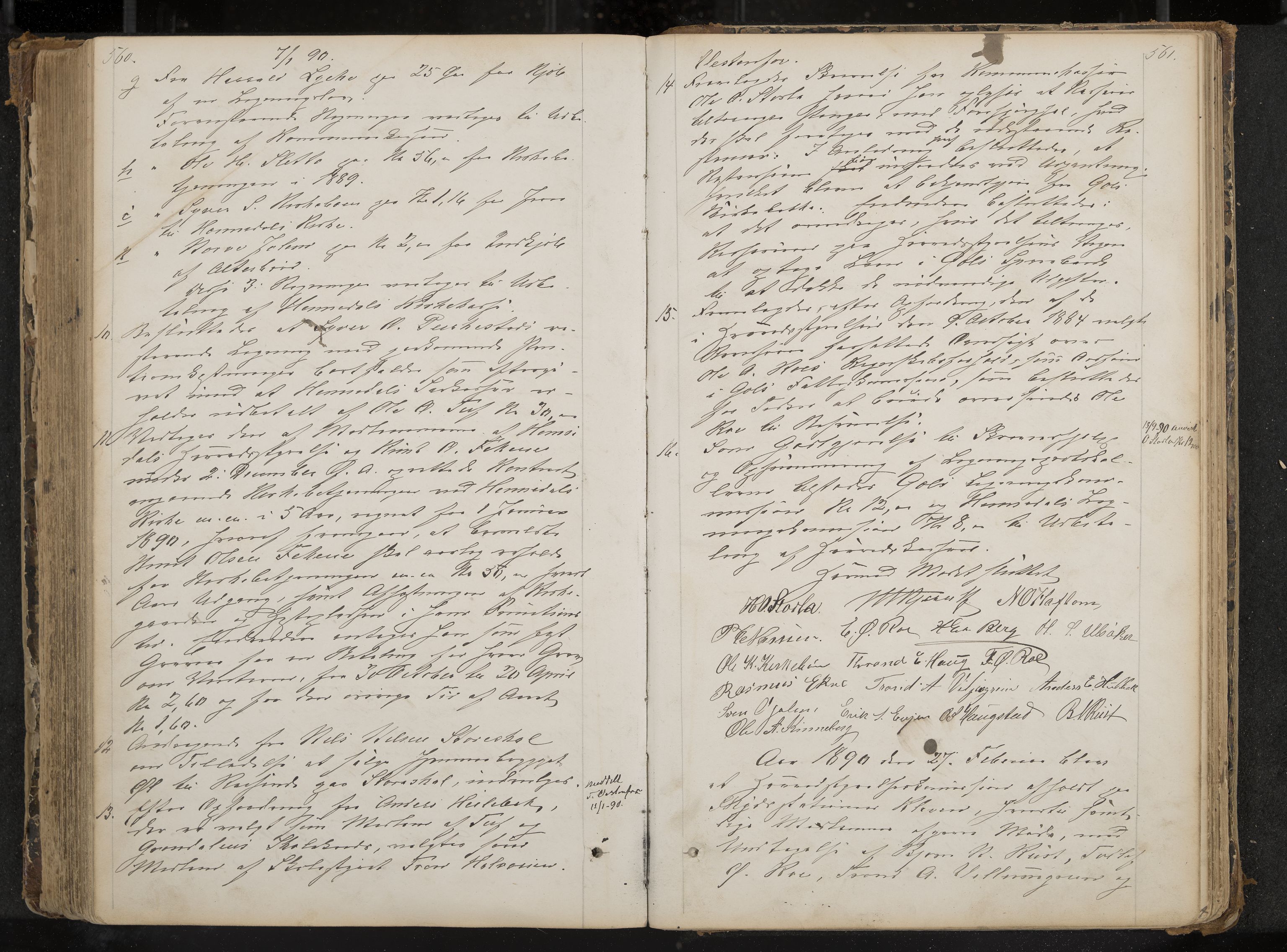 Gol formannskap og sentraladministrasjon, IKAK/0617021-1/A/Aa/L0002: Møtebok med register, 1870-1892, s. 560-561