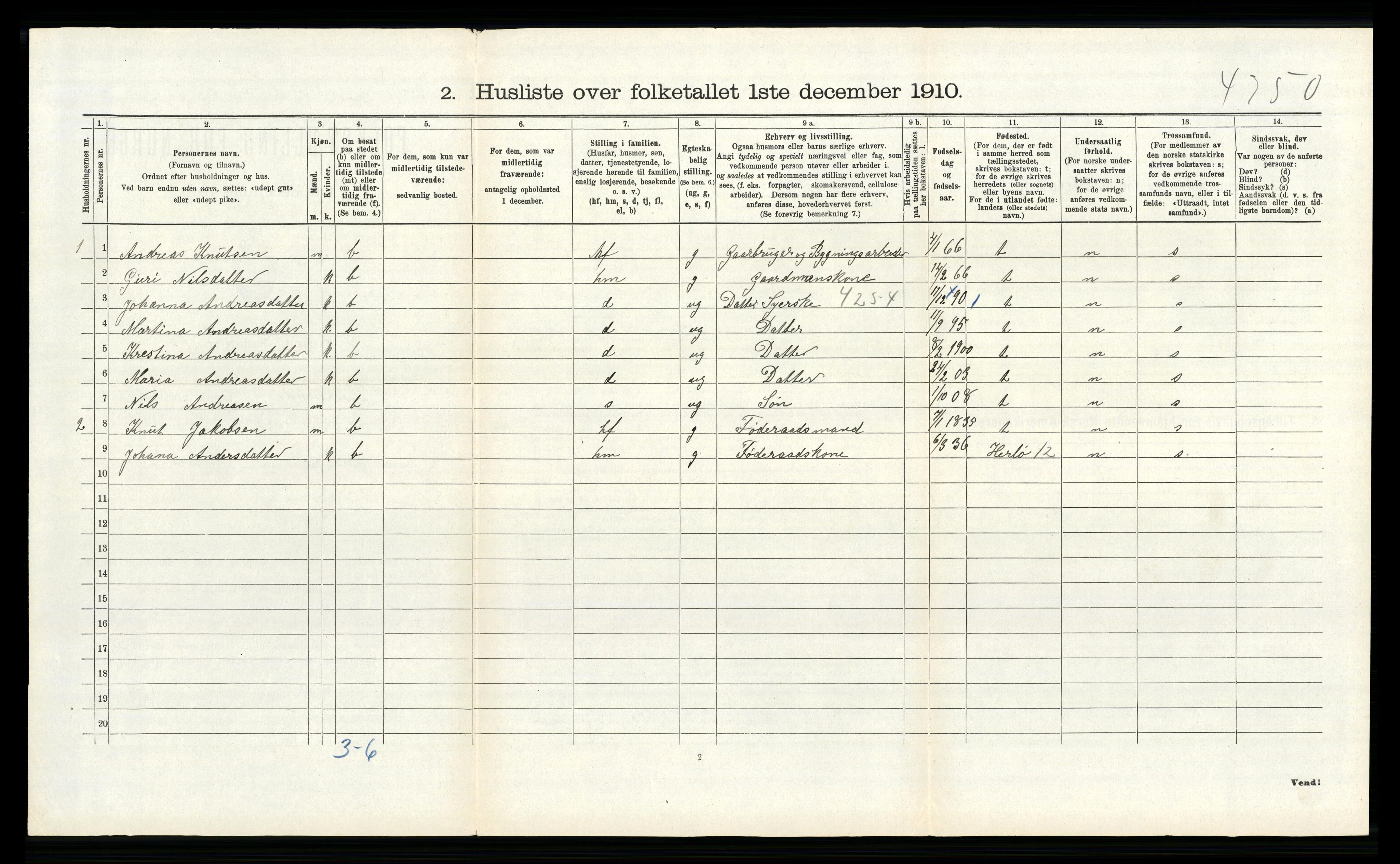 RA, Folketelling 1910 for 1257 Alversund herred, 1910, s. 525