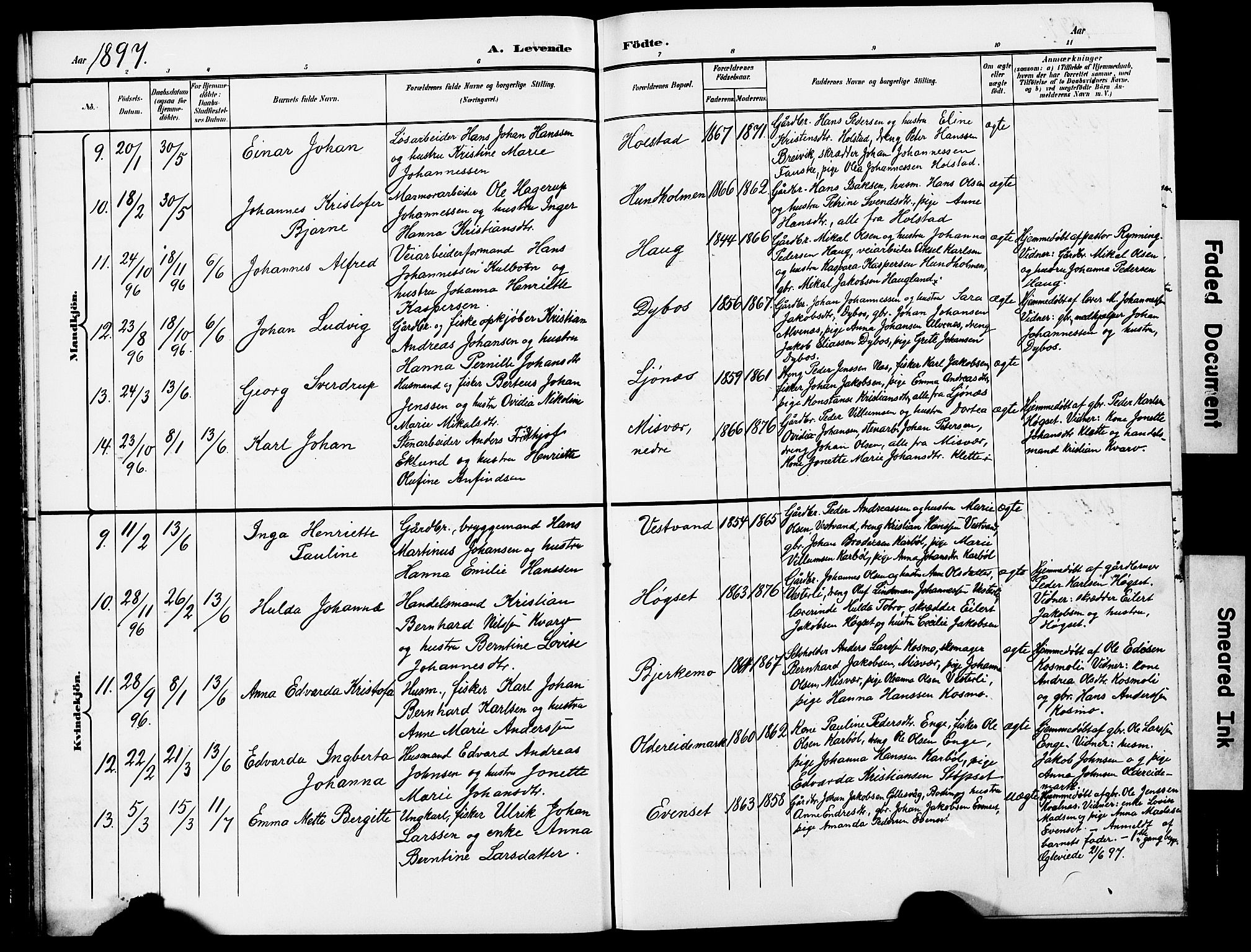 Ministerialprotokoller, klokkerbøker og fødselsregistre - Nordland, AV/SAT-A-1459/852/L0755: Klokkerbok nr. 852C06, 1895-1902