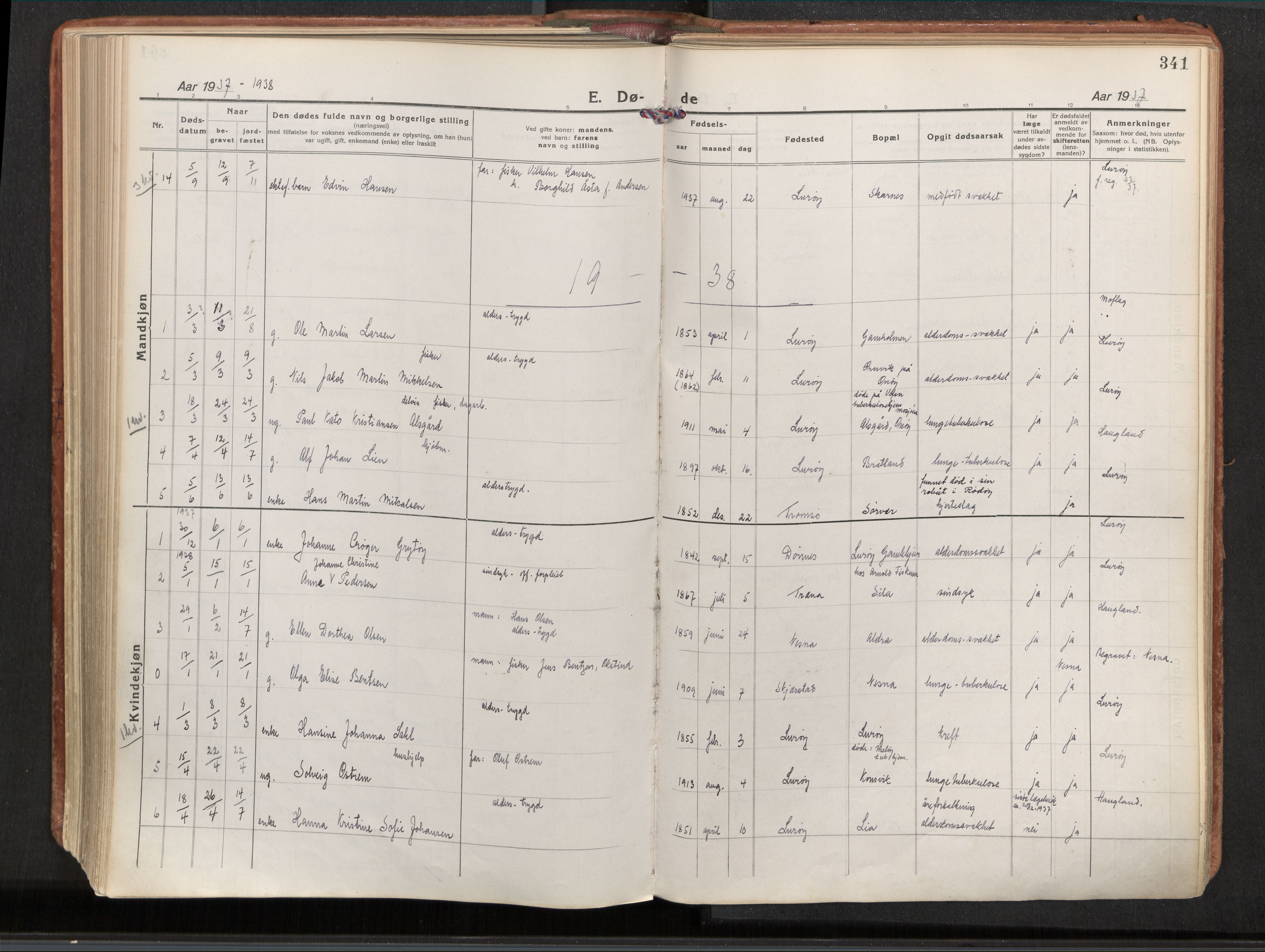 Ministerialprotokoller, klokkerbøker og fødselsregistre - Nordland, AV/SAT-A-1459/839/L0570: Ministerialbok nr. 839A07, 1923-1942, s. 341