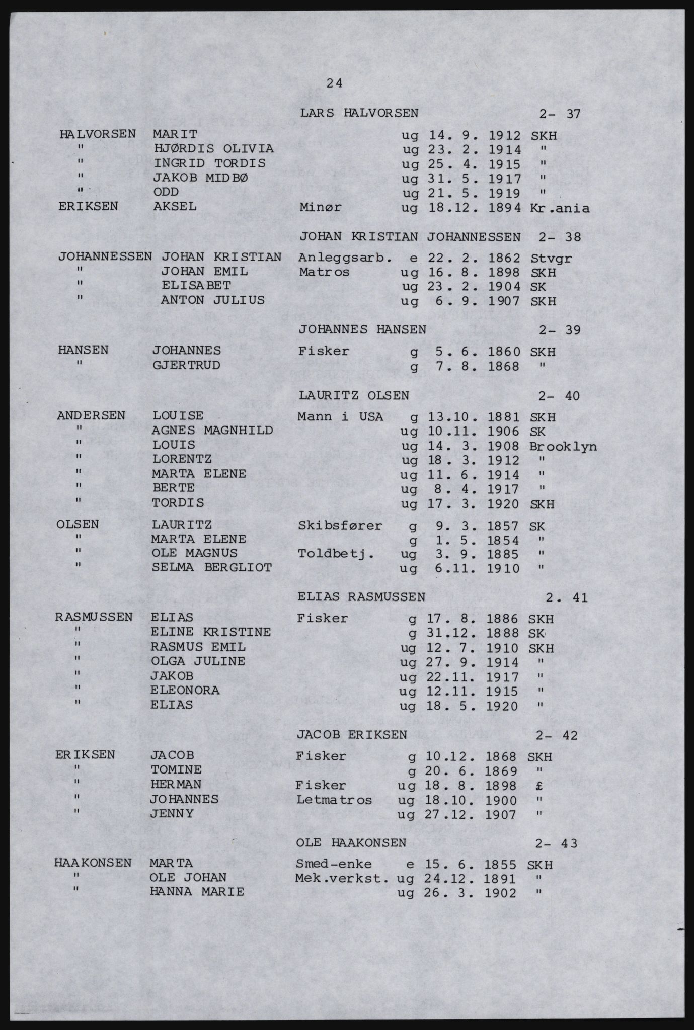 SAST, Avskrift av folketellingen 1920 for Karmøy, 1920, s. 36