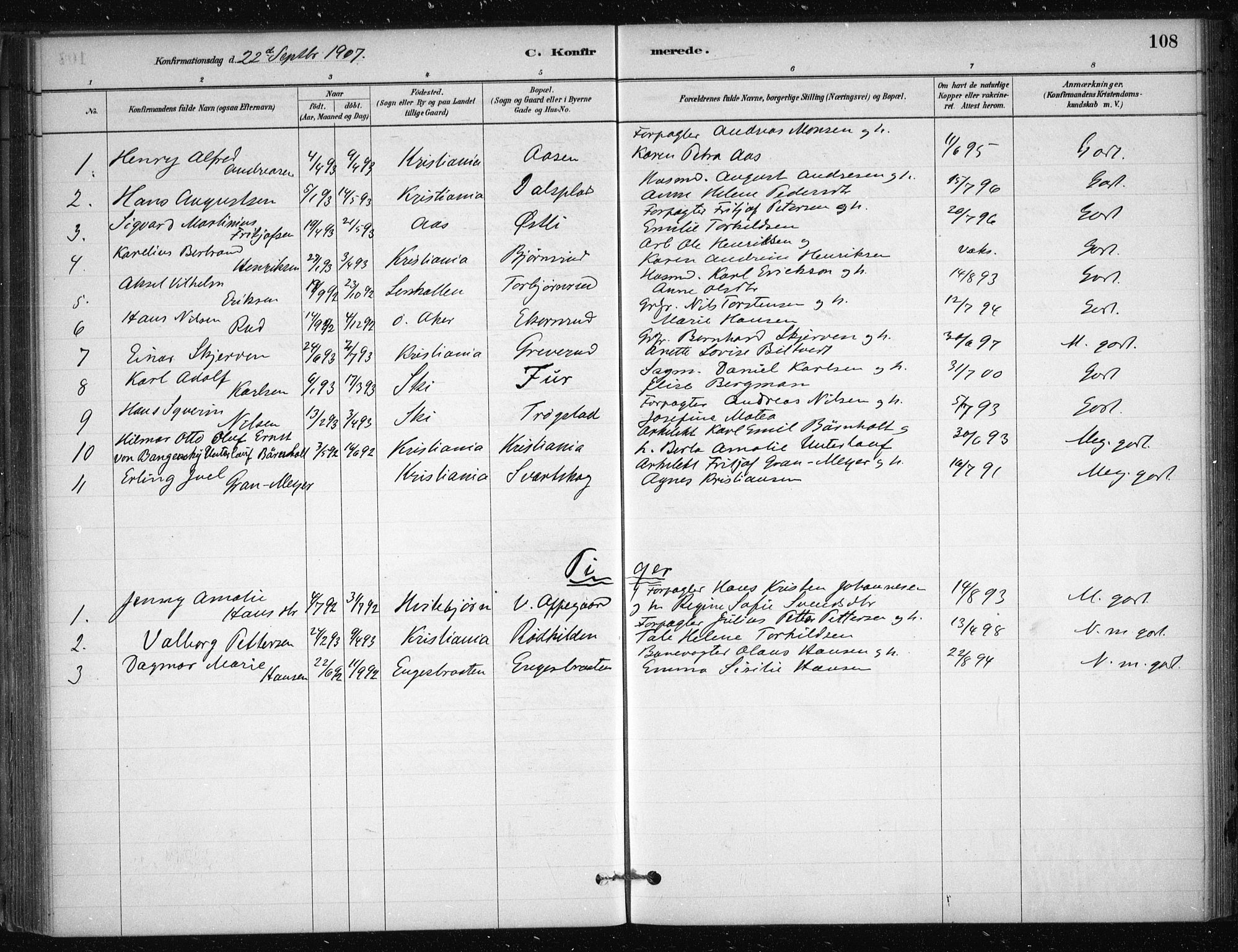 Nesodden prestekontor Kirkebøker, AV/SAO-A-10013/F/Fb/L0001: Ministerialbok nr. II 1, 1880-1915, s. 108