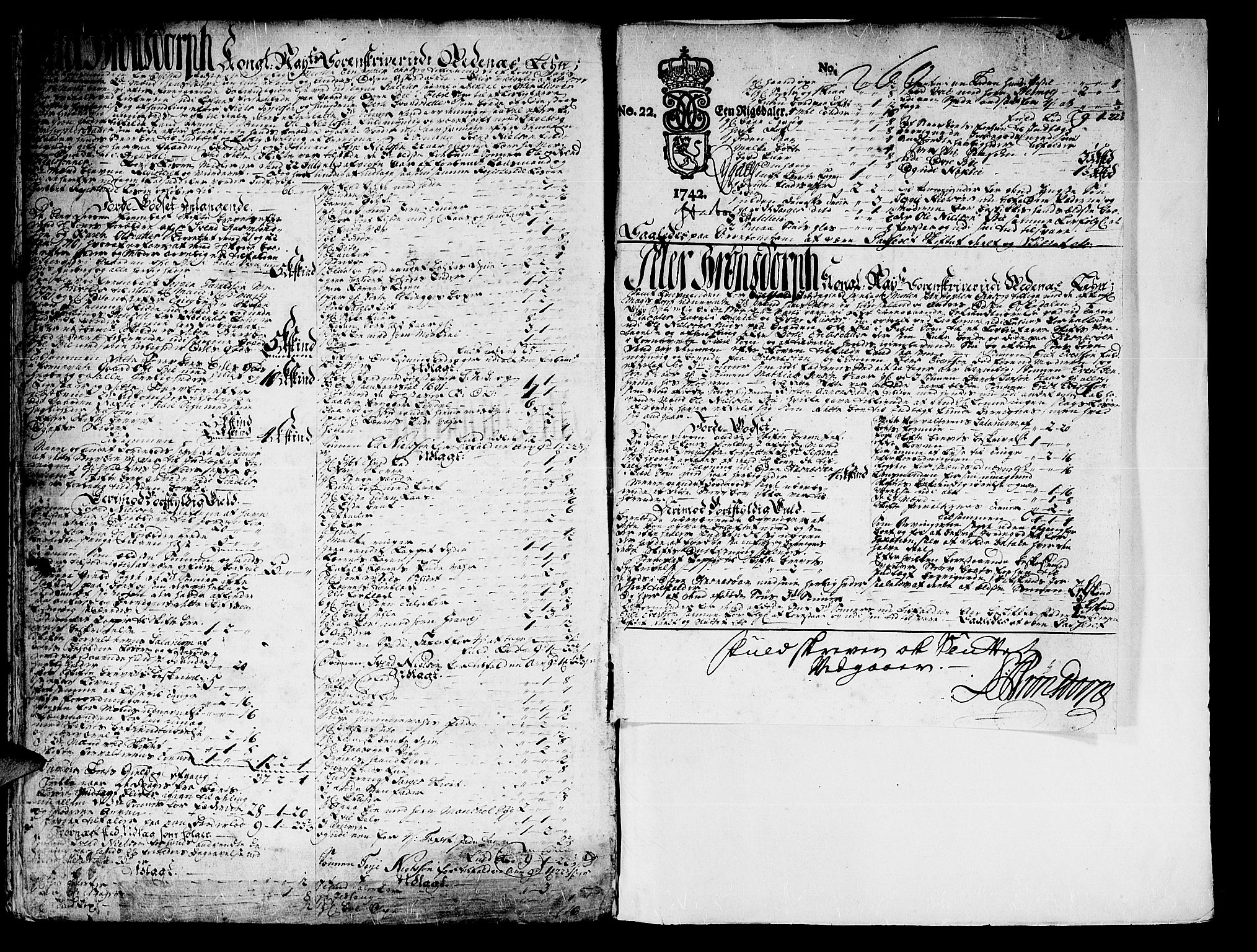 Nedenes sorenskriveri før 1824, SAK/1221-0007/H/Hc/L0022: Skifteprotokoll med register nr 16, 1742-1744, s. 373b-374a