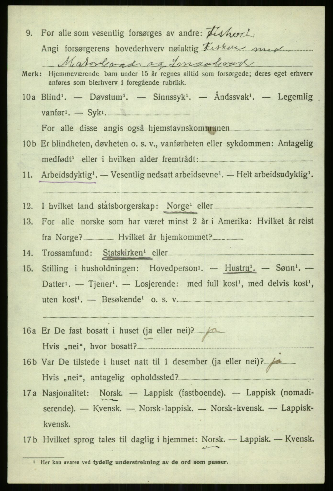 SATØ, Folketelling 1920 for 1936 Karlsøy herred, 1920, s. 3985