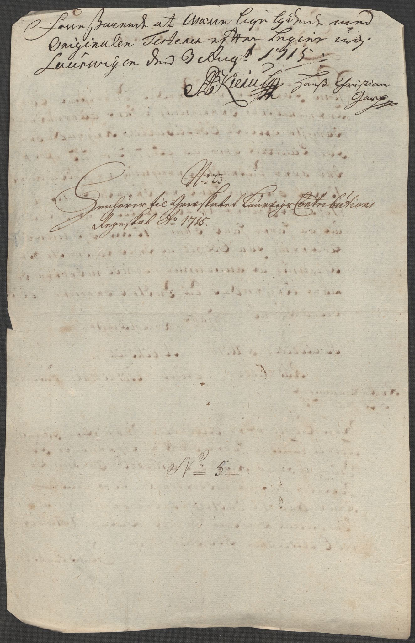 Rentekammeret inntil 1814, Reviderte regnskaper, Fogderegnskap, AV/RA-EA-4092/R33/L1986: Fogderegnskap Larvik grevskap, 1714-1715, s. 512