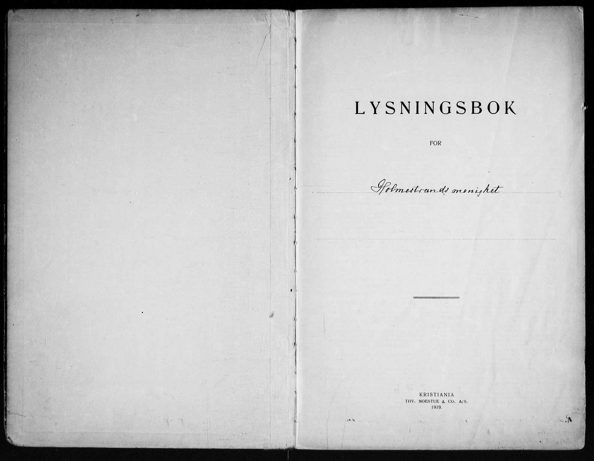 Holmestrand kirkebøker, SAKO/A-346/H/Ha/L0002: Lysningsprotokoll nr. 1, 1919-1963