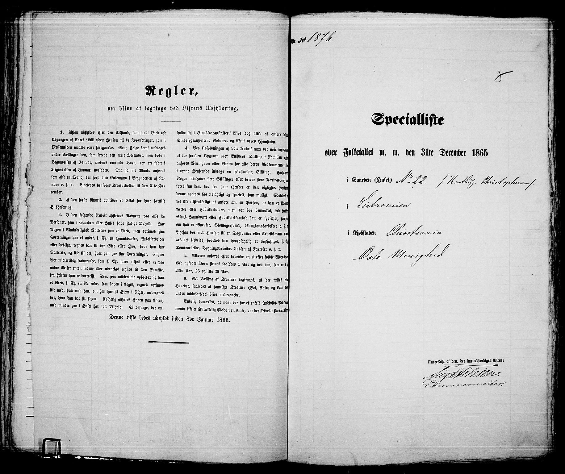 RA, Folketelling 1865 for 0301 Kristiania kjøpstad, 1865, s. 4203