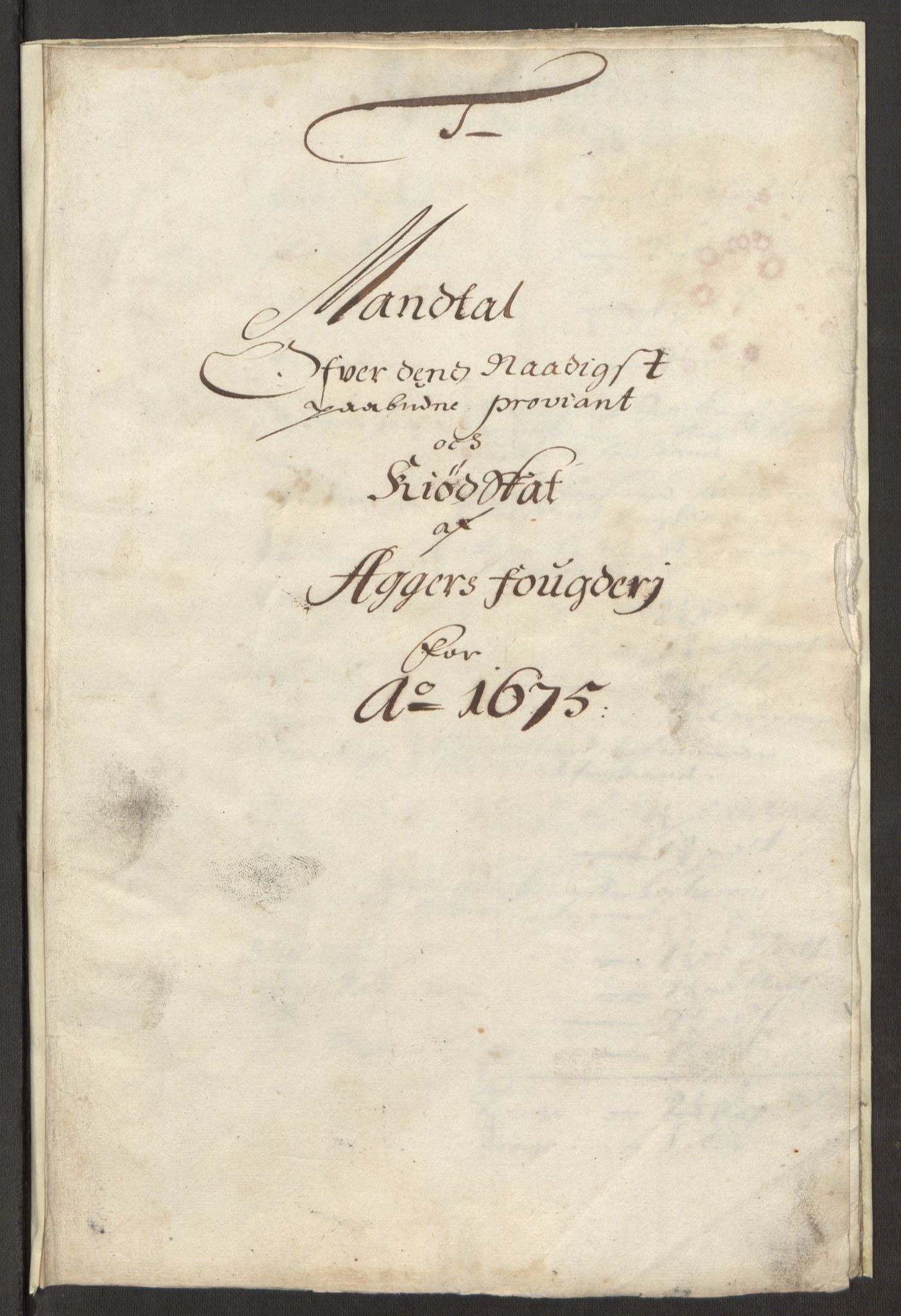 Rentekammeret inntil 1814, Reviderte regnskaper, Stiftamtstueregnskaper, Landkommissariatet på Akershus og Akershus stiftamt, RA/EA-5869/R/Rb/L0111: Akershus stiftamt, 1675