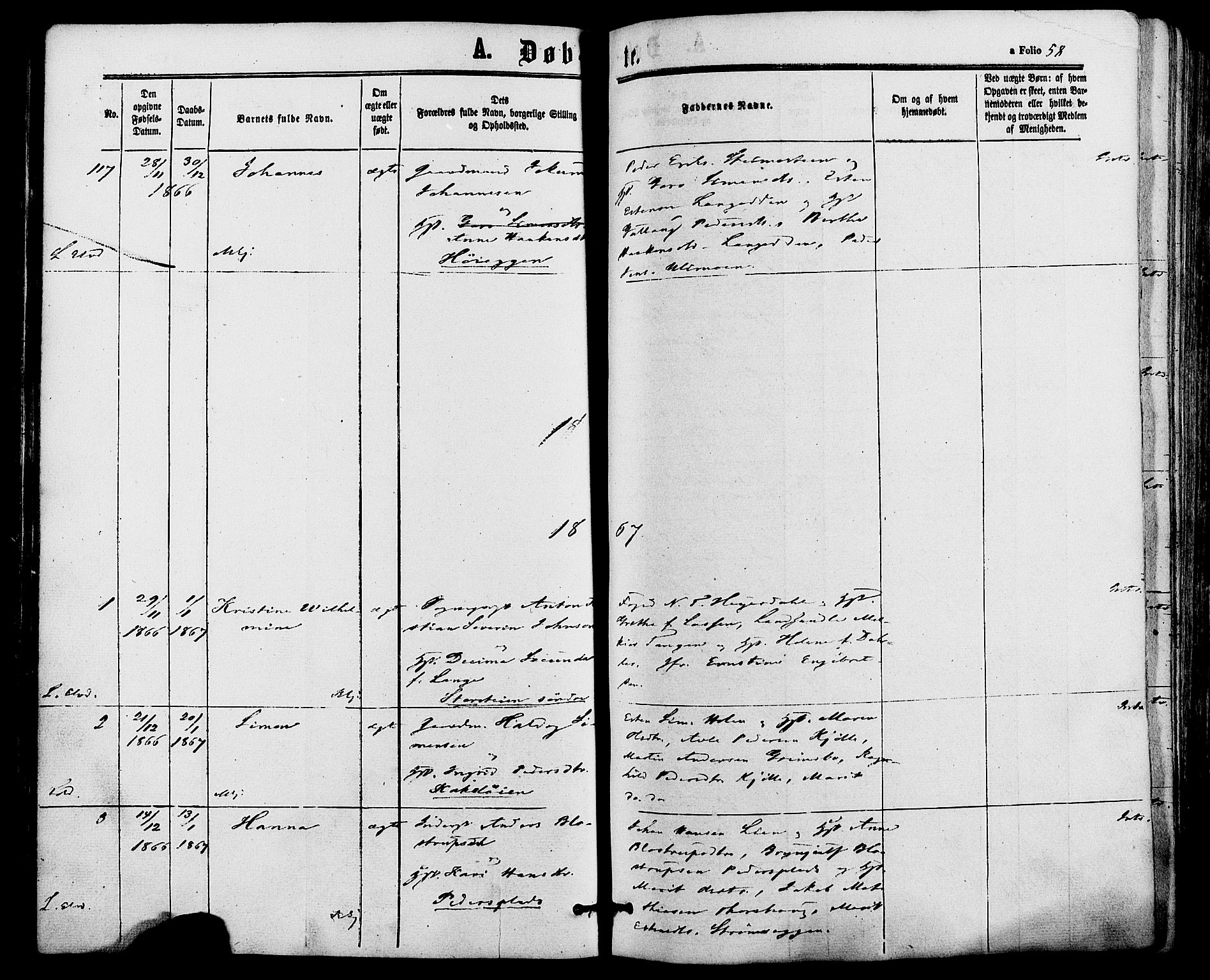 Alvdal prestekontor, AV/SAH-PREST-060/H/Ha/Haa/L0001: Ministerialbok nr. 1, 1863-1882, s. 58
