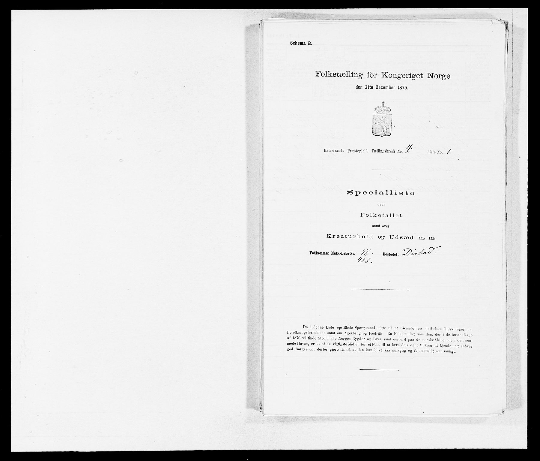 SAB, Folketelling 1875 for 1418P Balestrand prestegjeld, 1875, s. 454