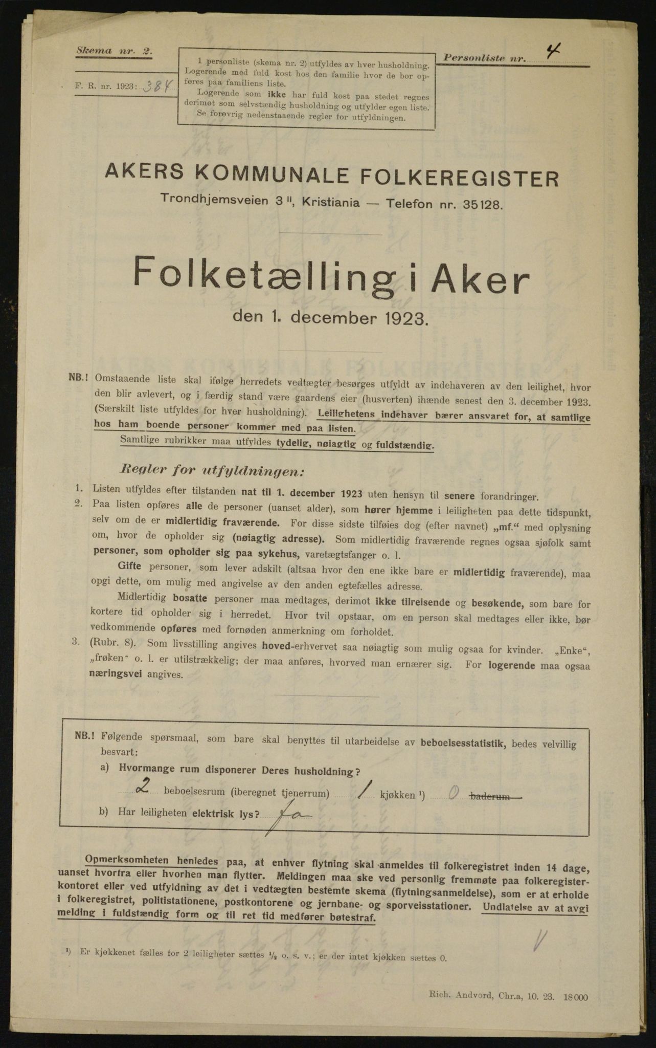 , Kommunal folketelling 1.12.1923 for Aker, 1923, s. 9650