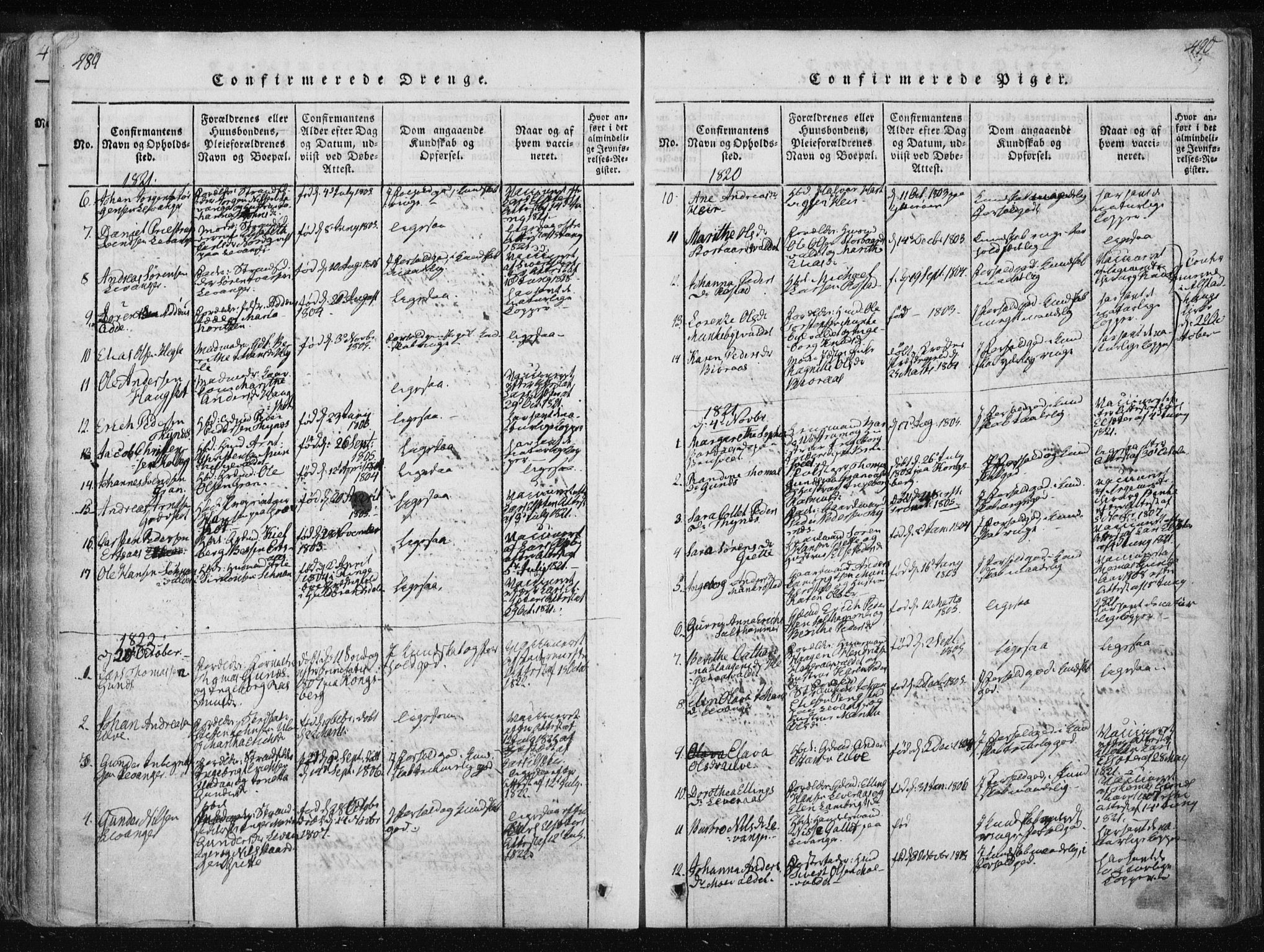Ministerialprotokoller, klokkerbøker og fødselsregistre - Nord-Trøndelag, SAT/A-1458/717/L0148: Ministerialbok nr. 717A04 /2, 1816-1825, s. 489-490