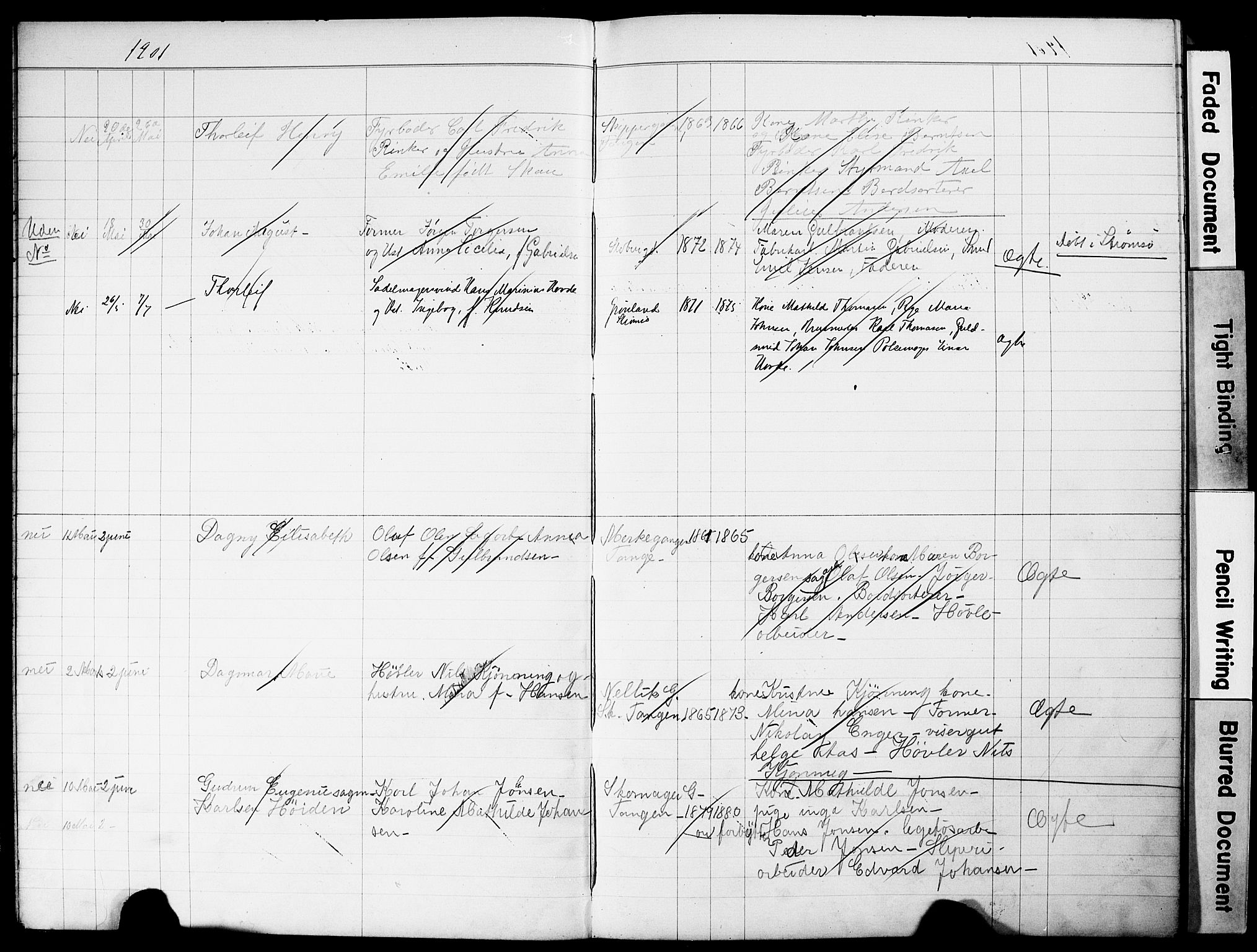 Strømsø kirkebøker, AV/SAKO-A-246/Y/Yb/L0001: Kladd til kirkebok nr. II 1, 1896-1904