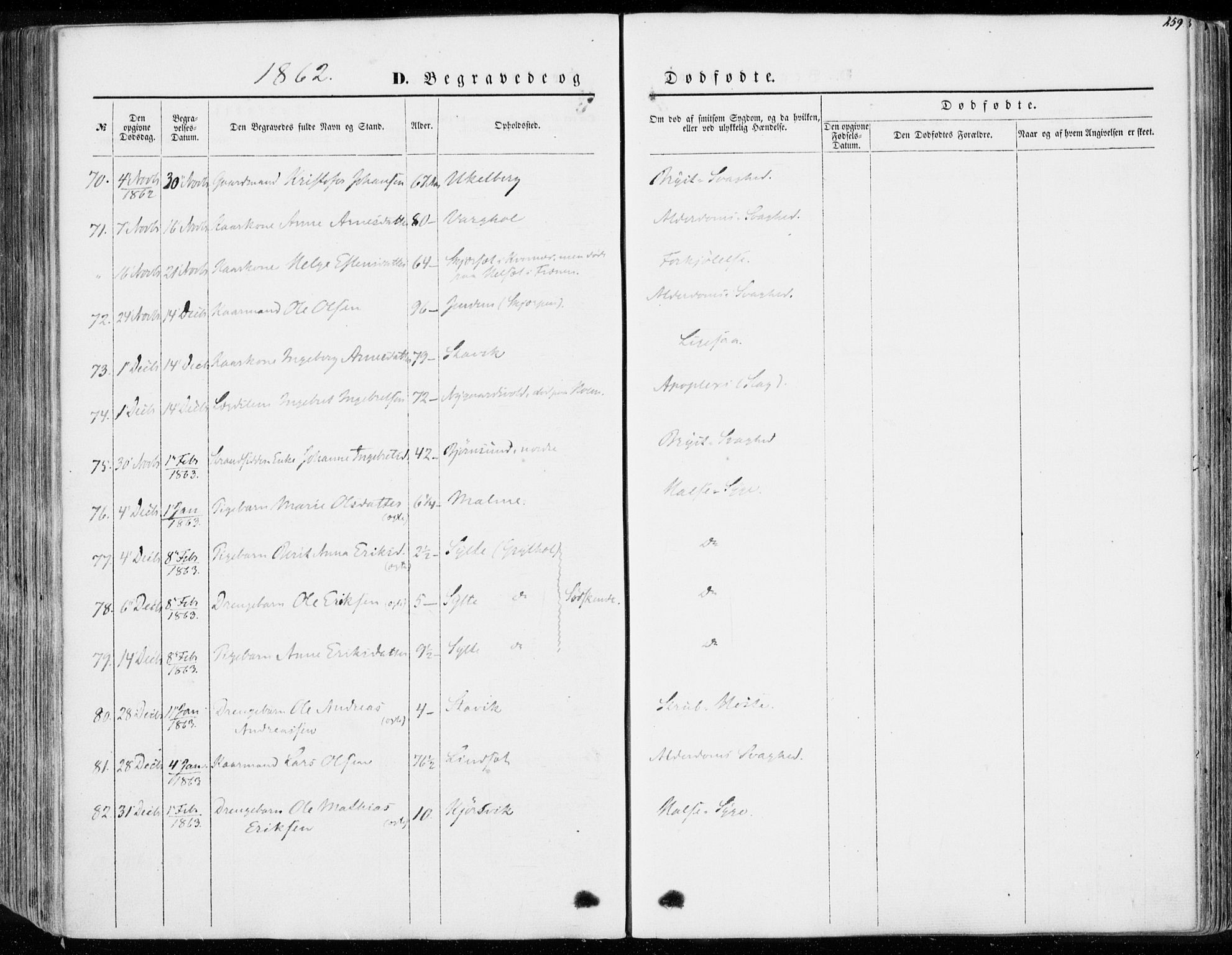 Ministerialprotokoller, klokkerbøker og fødselsregistre - Møre og Romsdal, AV/SAT-A-1454/565/L0748: Ministerialbok nr. 565A02, 1845-1872, s. 259