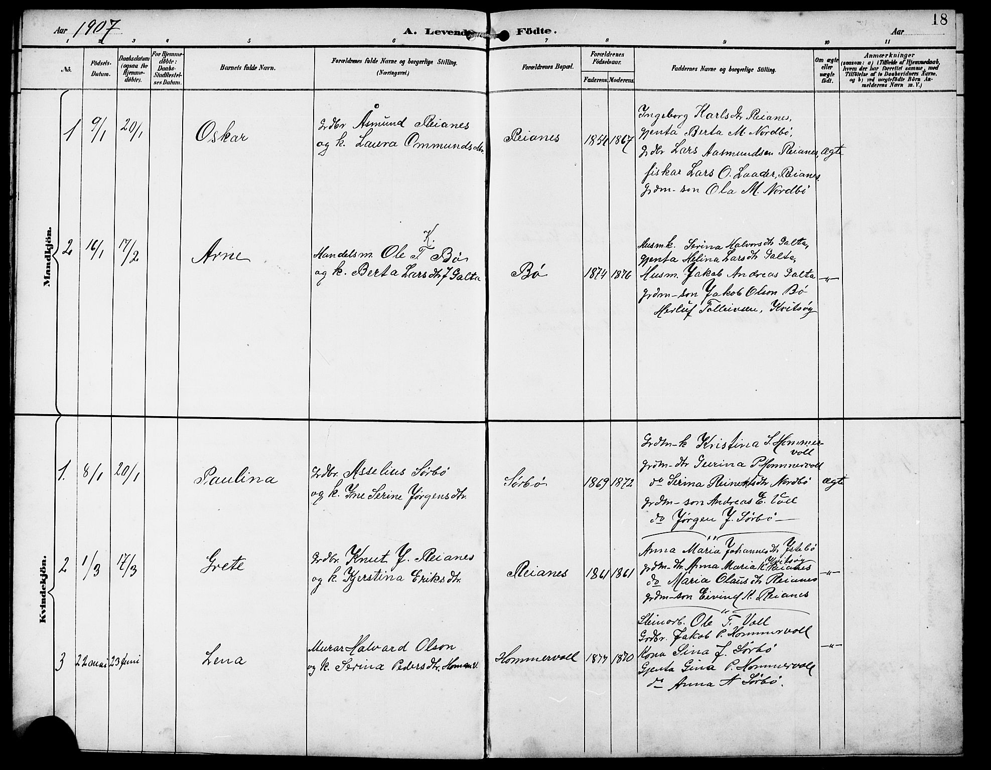 Rennesøy sokneprestkontor, AV/SAST-A -101827/H/Ha/Hab/L0012: Klokkerbok nr. B 11, 1894-1924, s. 18