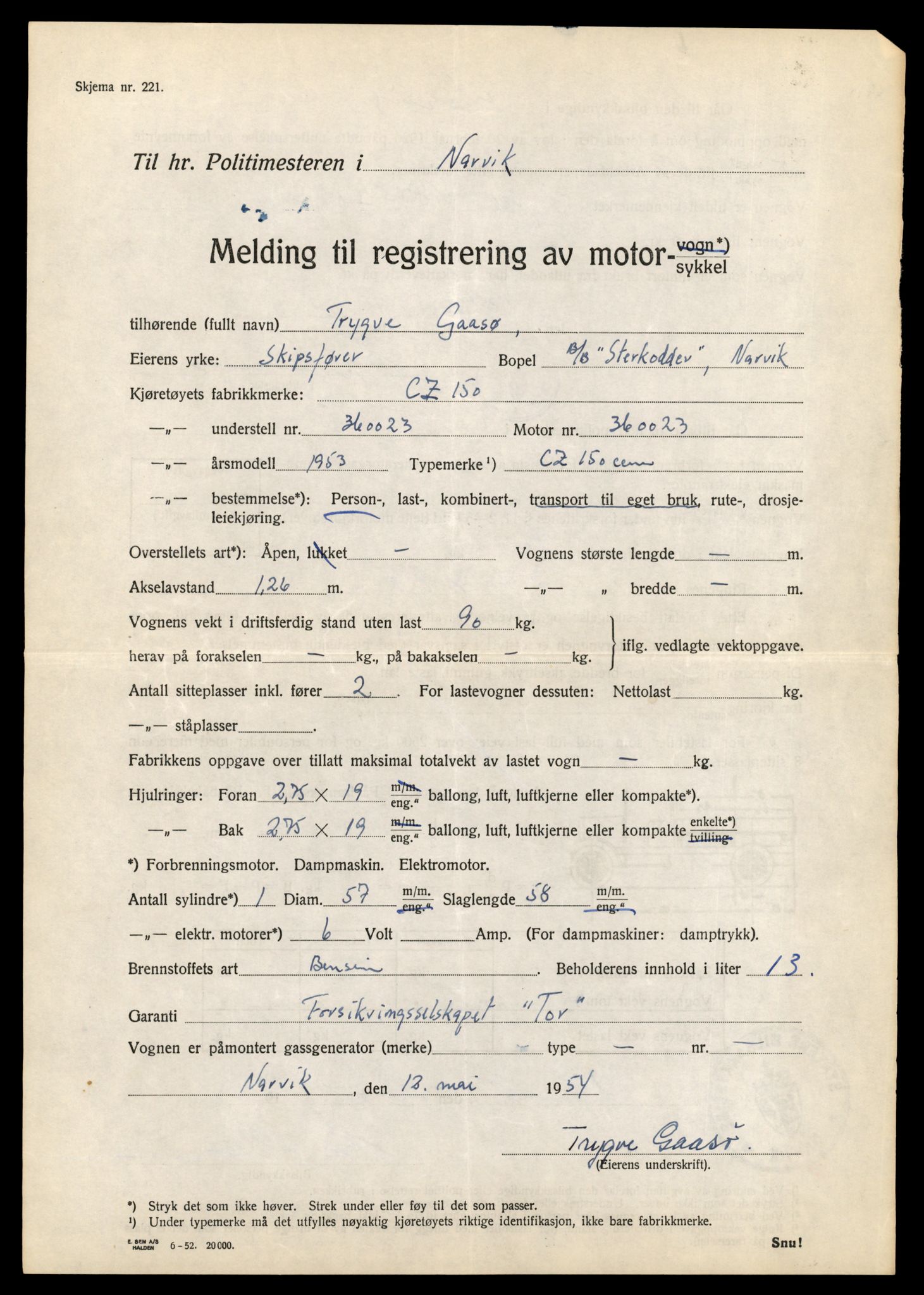Møre og Romsdal vegkontor - Ålesund trafikkstasjon, AV/SAT-A-4099/F/Fe/L0040: Registreringskort for kjøretøy T 13531 - T 13709, 1927-1998, s. 2871