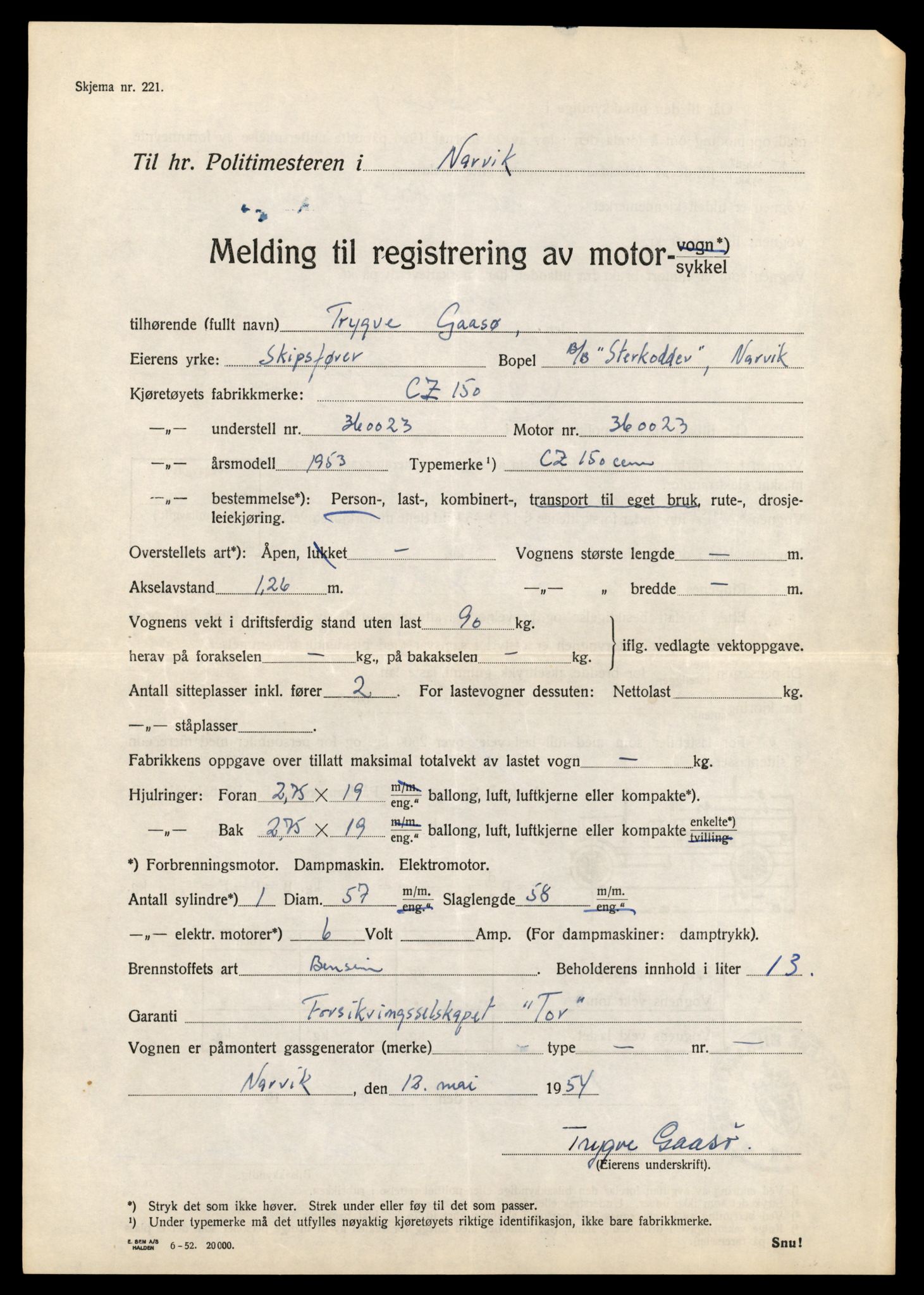 Møre og Romsdal vegkontor - Ålesund trafikkstasjon, SAT/A-4099/F/Fe/L0040: Registreringskort for kjøretøy T 13531 - T 13709, 1927-1998, s. 2871