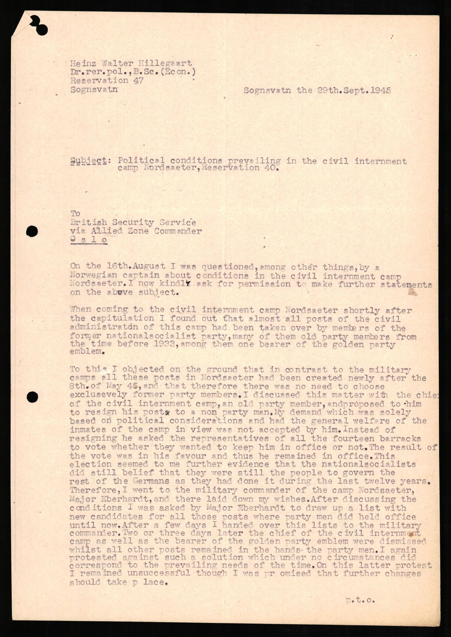 Forsvaret, Forsvarets overkommando II, AV/RA-RAFA-3915/D/Db/L0013: CI Questionaires. Tyske okkupasjonsstyrker i Norge. Tyskere., 1945-1946, s. 271