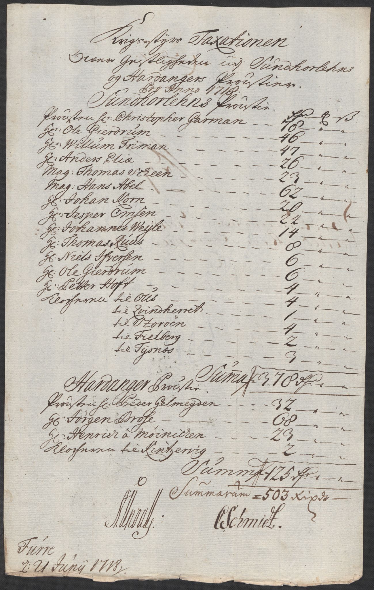 Rentekammeret inntil 1814, Reviderte regnskaper, Fogderegnskap, RA/EA-4092/R48/L2995: Fogderegnskap Sunnhordland og Hardanger, 1718, s. 98