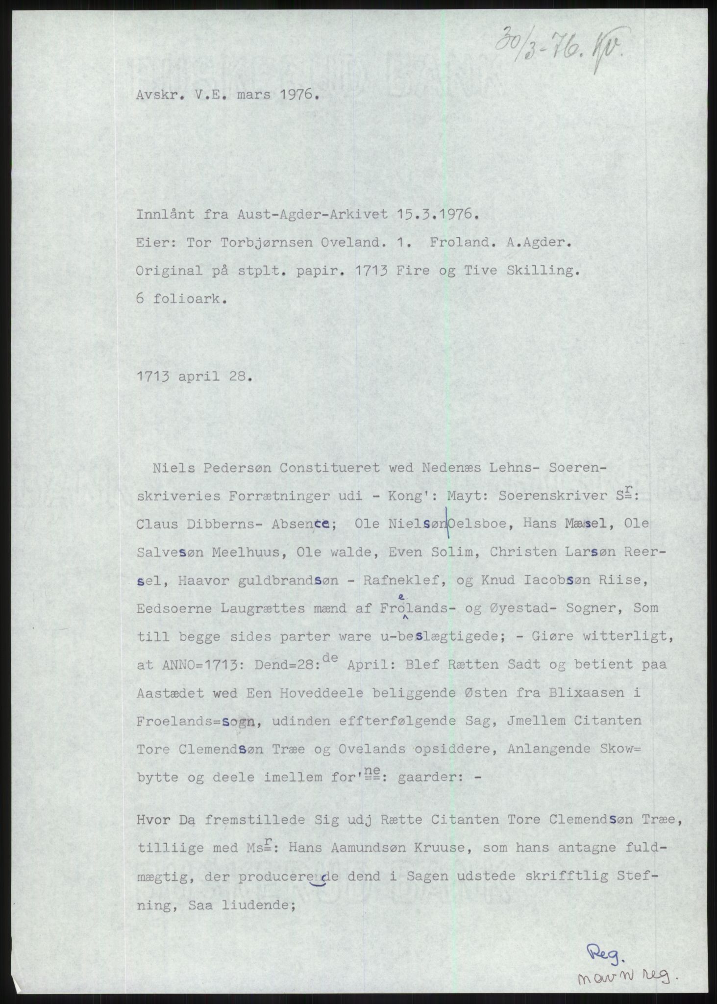 Samlinger til kildeutgivelse, Diplomavskriftsamlingen, RA/EA-4053/H/Ha, s. 20