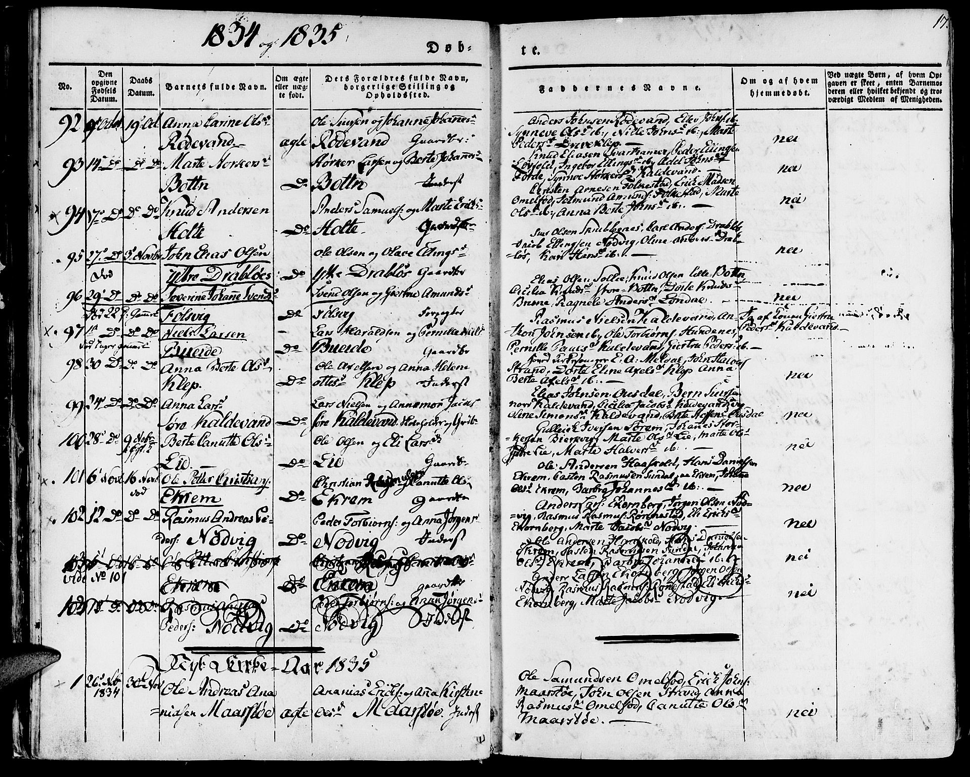 Ministerialprotokoller, klokkerbøker og fødselsregistre - Møre og Romsdal, SAT/A-1454/511/L0139: Ministerialbok nr. 511A06, 1831-1850, s. 17