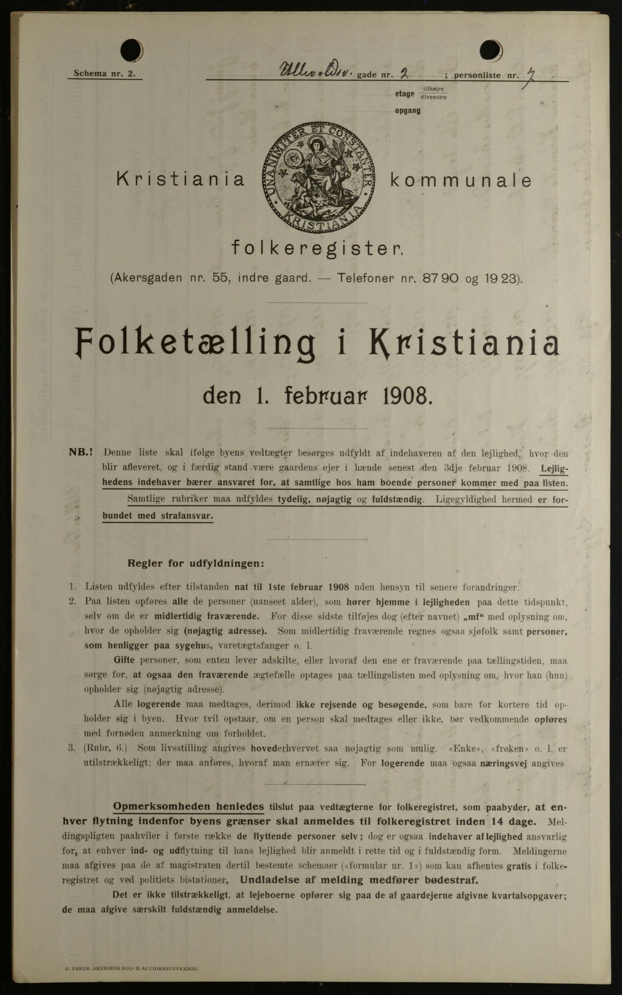 OBA, Kommunal folketelling 1.2.1908 for Kristiania kjøpstad, 1908, s. 106728