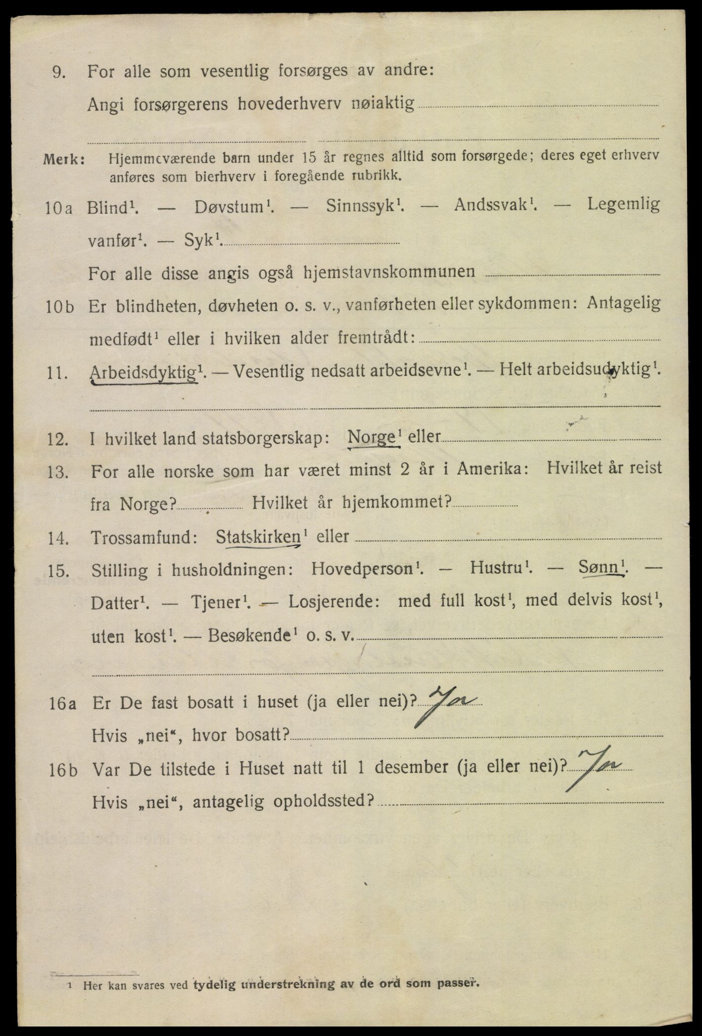SAK, Folketelling 1920 for 1002 Mandal ladested, 1920, s. 5422