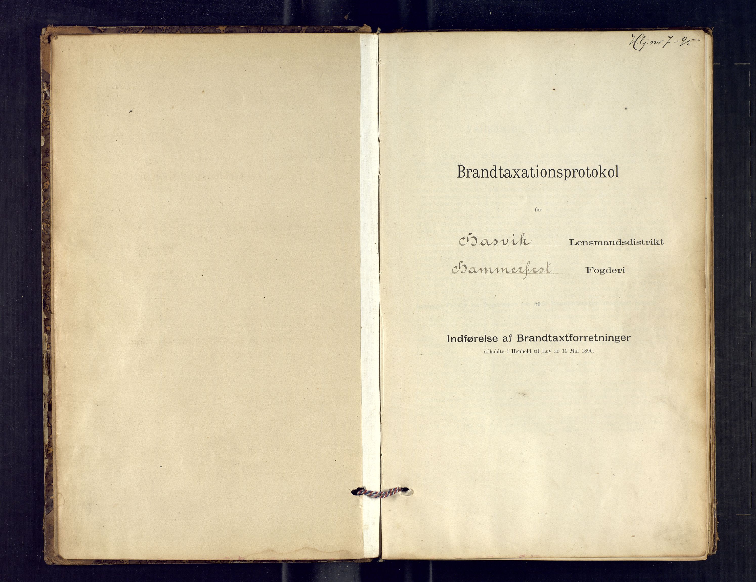 Hasvik lensmannskontor, SATØ/SATO-164/Fob/L0002: Branntakstprotokoll, 1895-1902