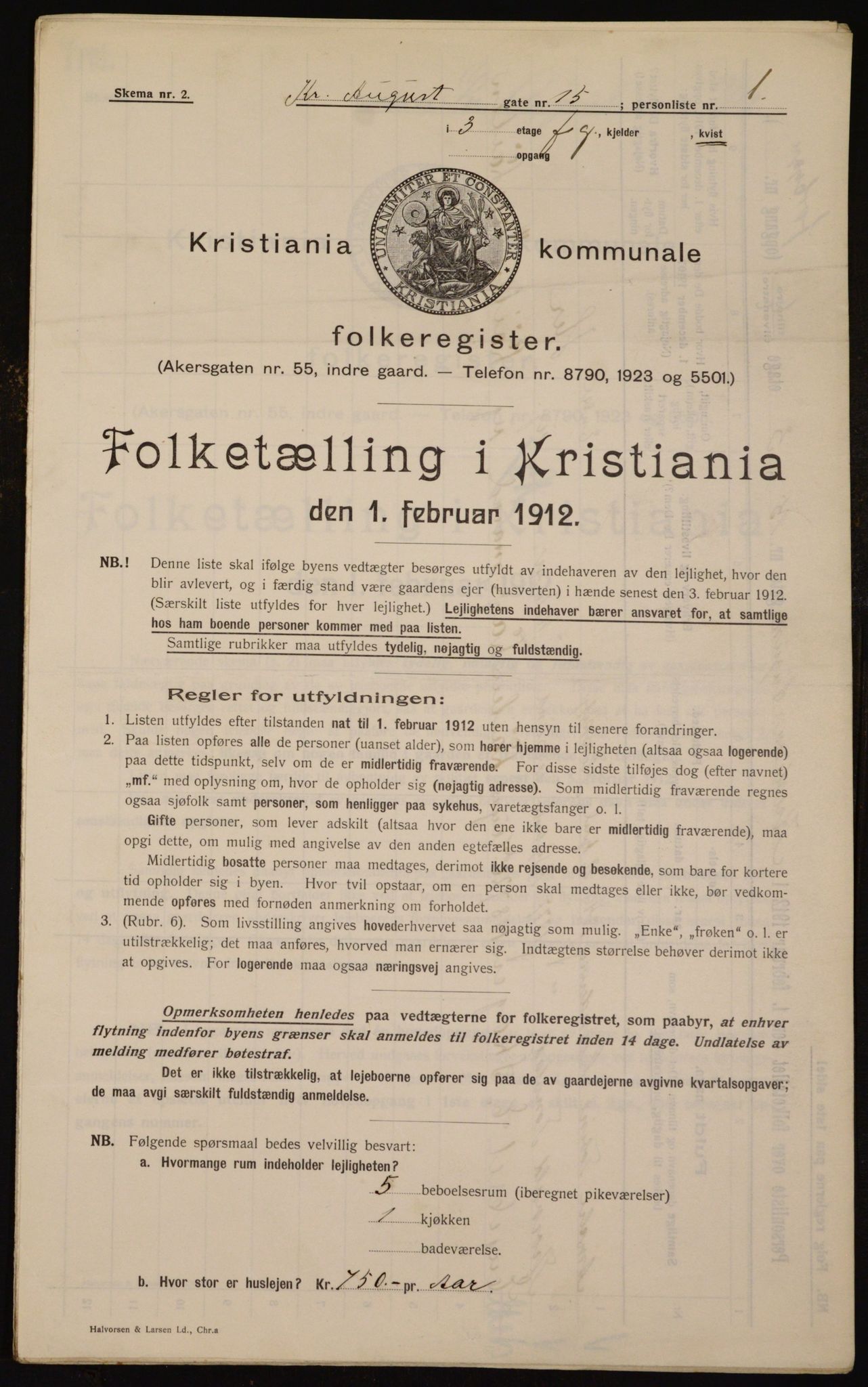OBA, Kommunal folketelling 1.2.1912 for Kristiania, 1912, s. 54335