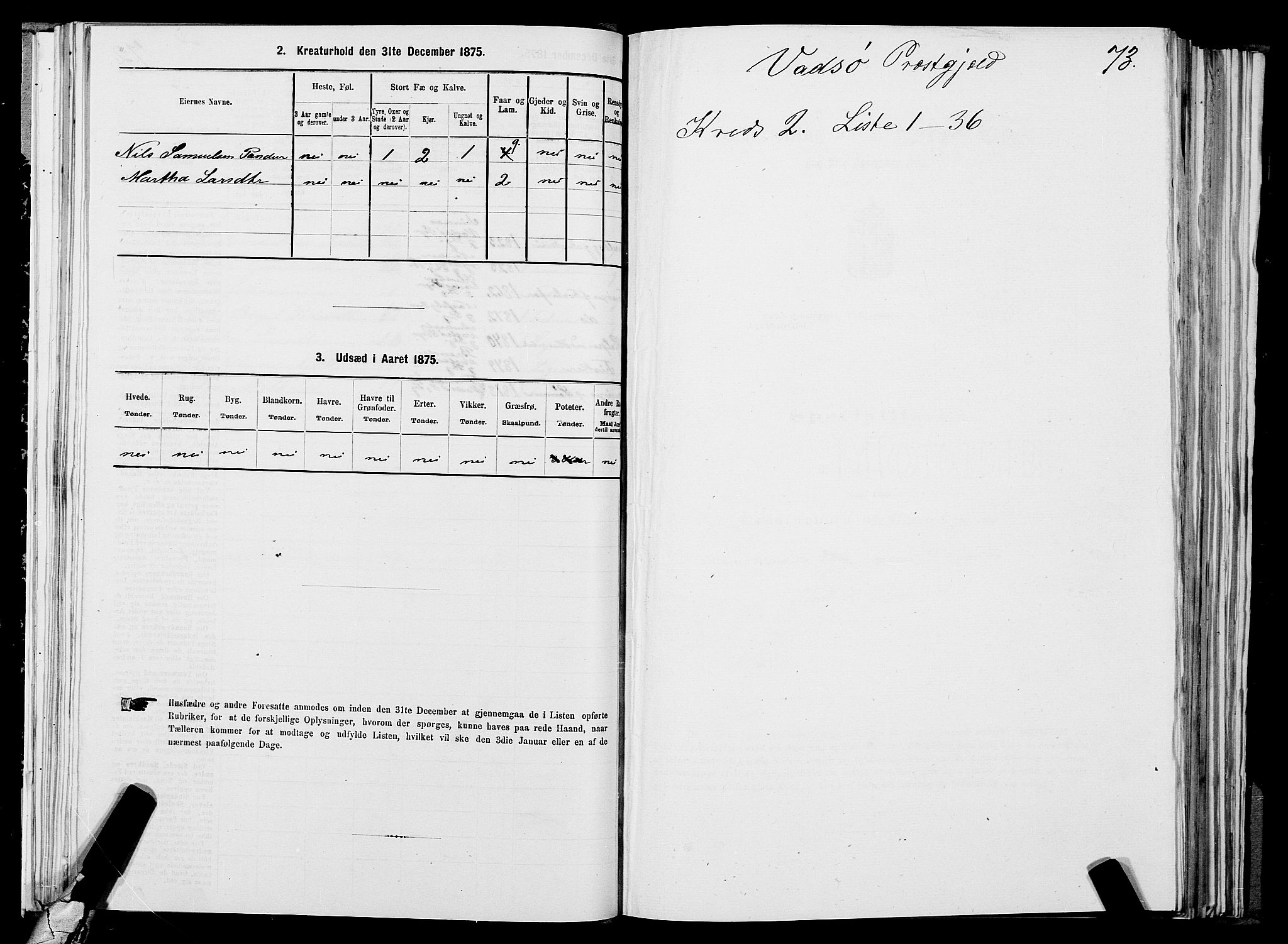 SATØ, Folketelling 1875 for 2029L Vadsø prestegjeld, Vadsø landsokn, 1875, s. 1073