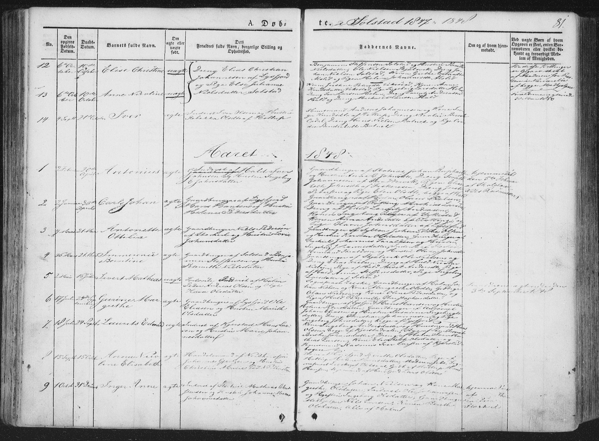 Ministerialprotokoller, klokkerbøker og fødselsregistre - Nordland, SAT/A-1459/810/L0145: Ministerialbok nr. 810A07 /2, 1841-1862, s. 81
