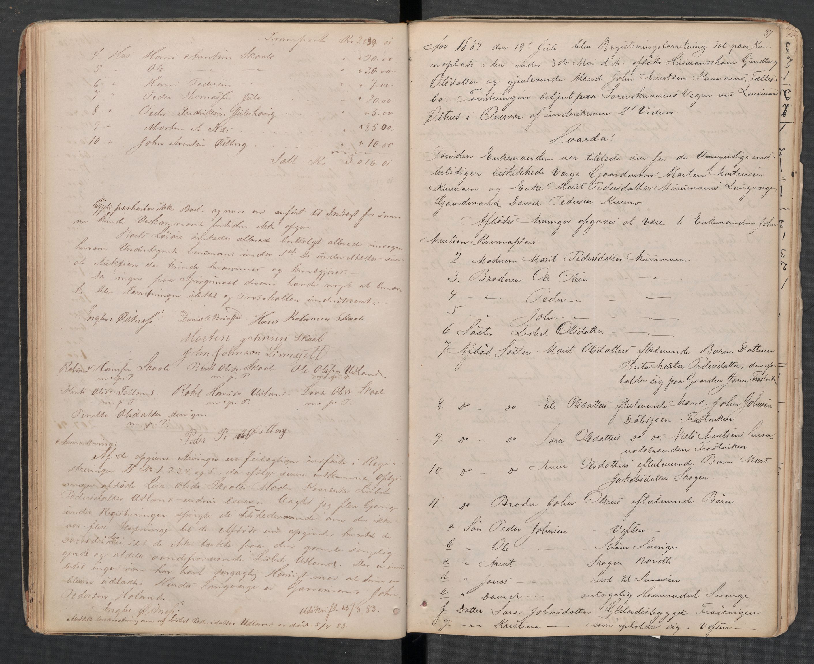 Lierne lensmannskontor - 1. avlevering, AV/SAT-A-1030/02/L0014: Dødsfalls-/ registreringsprotokoll, 1872-1905, s. 37