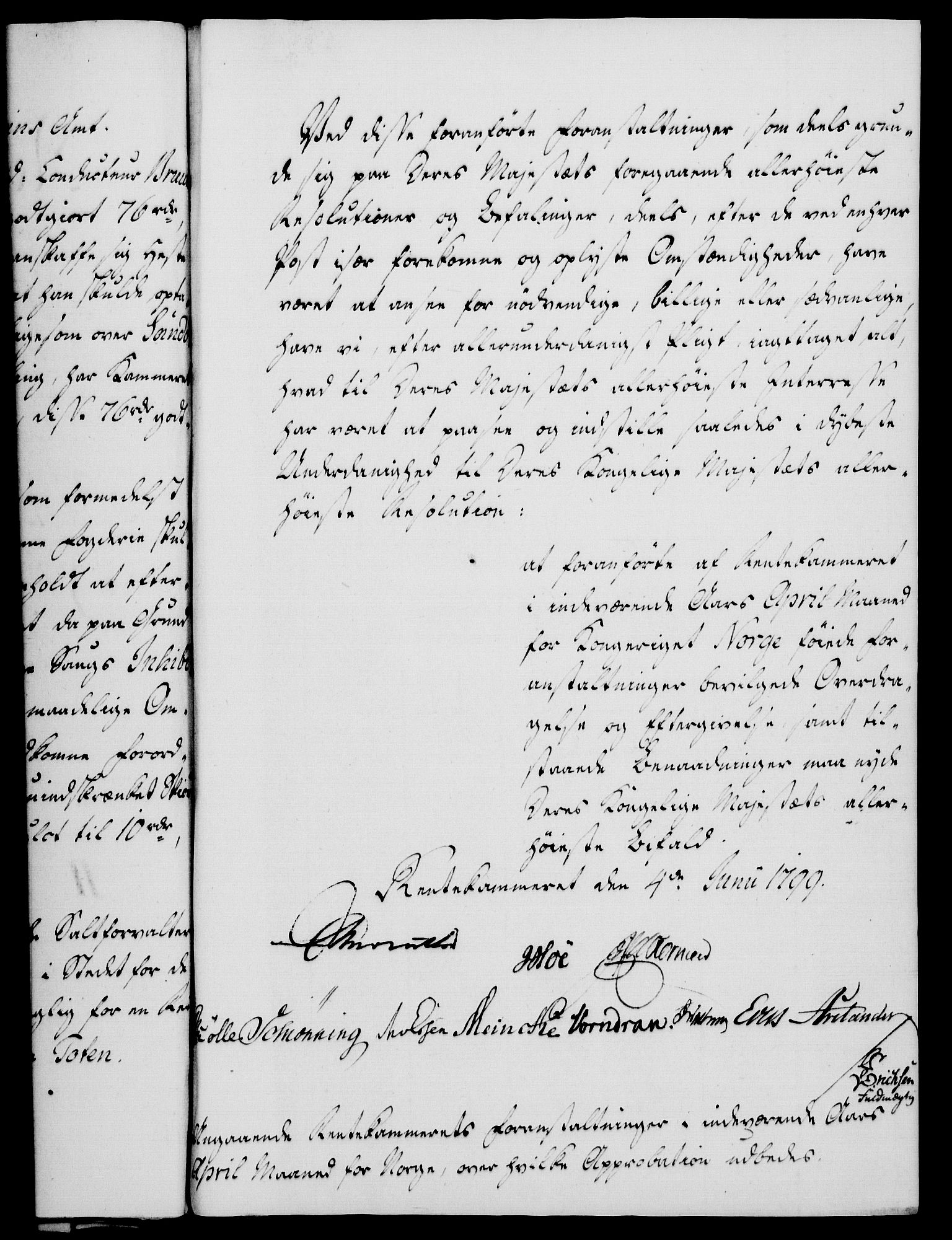 Rentekammeret, Kammerkanselliet, RA/EA-3111/G/Gf/Gfa/L0081: Norsk relasjons- og resolusjonsprotokoll (merket RK 52.81), 1799, s. 343