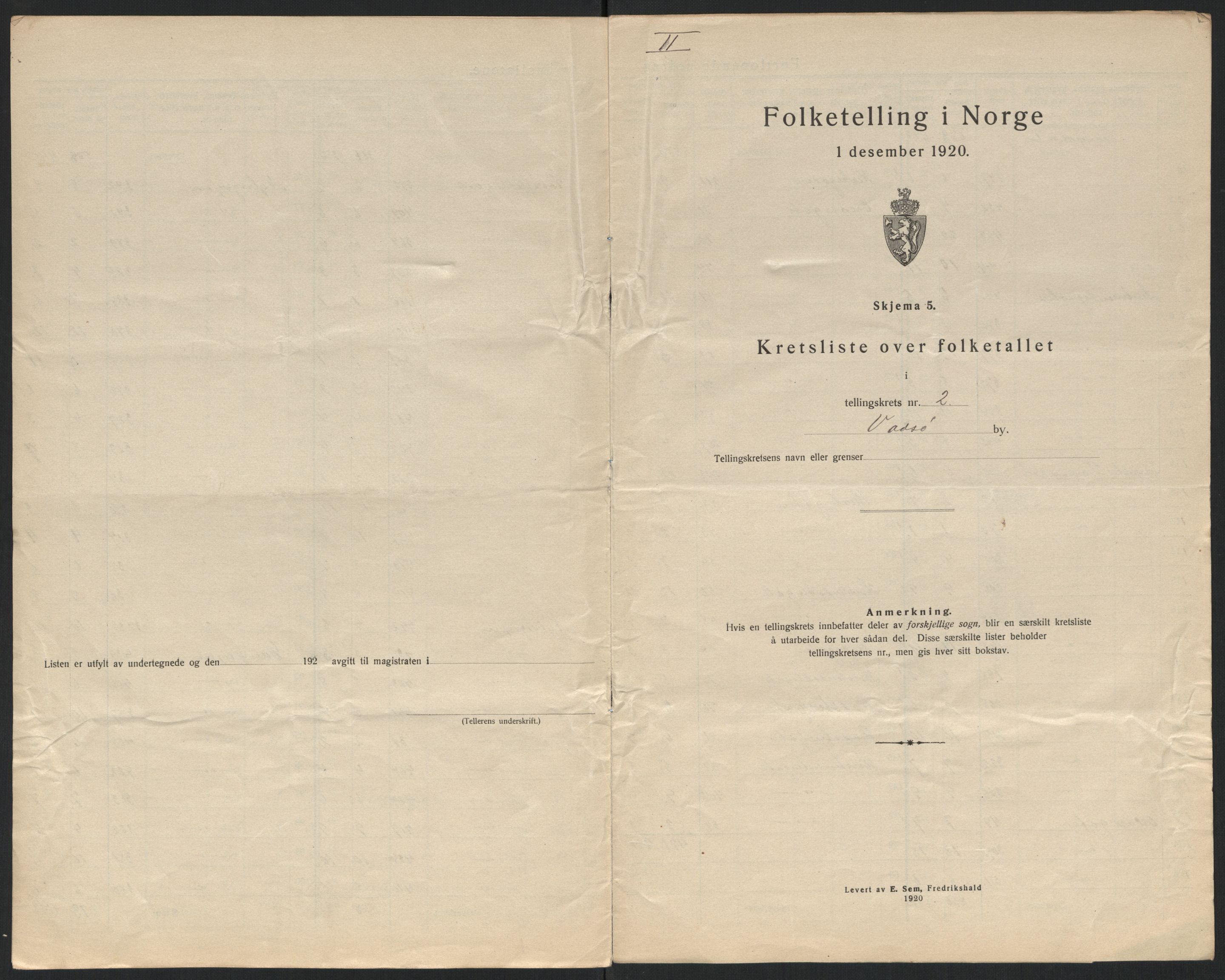 SATØ, Folketelling 1920 for 2003 Vadsø kjøpstad, 1920, s. 13