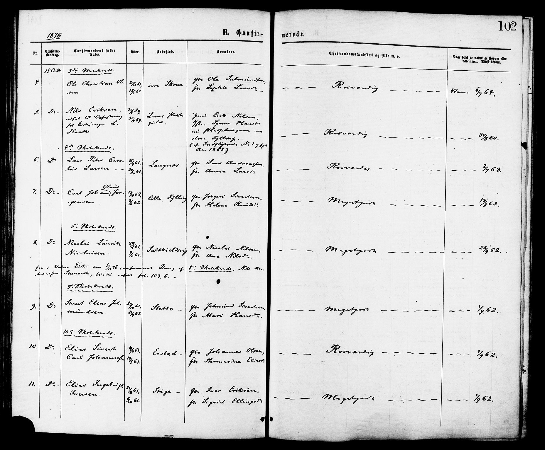 Ministerialprotokoller, klokkerbøker og fødselsregistre - Møre og Romsdal, AV/SAT-A-1454/524/L0355: Ministerialbok nr. 524A07, 1864-1879, s. 102