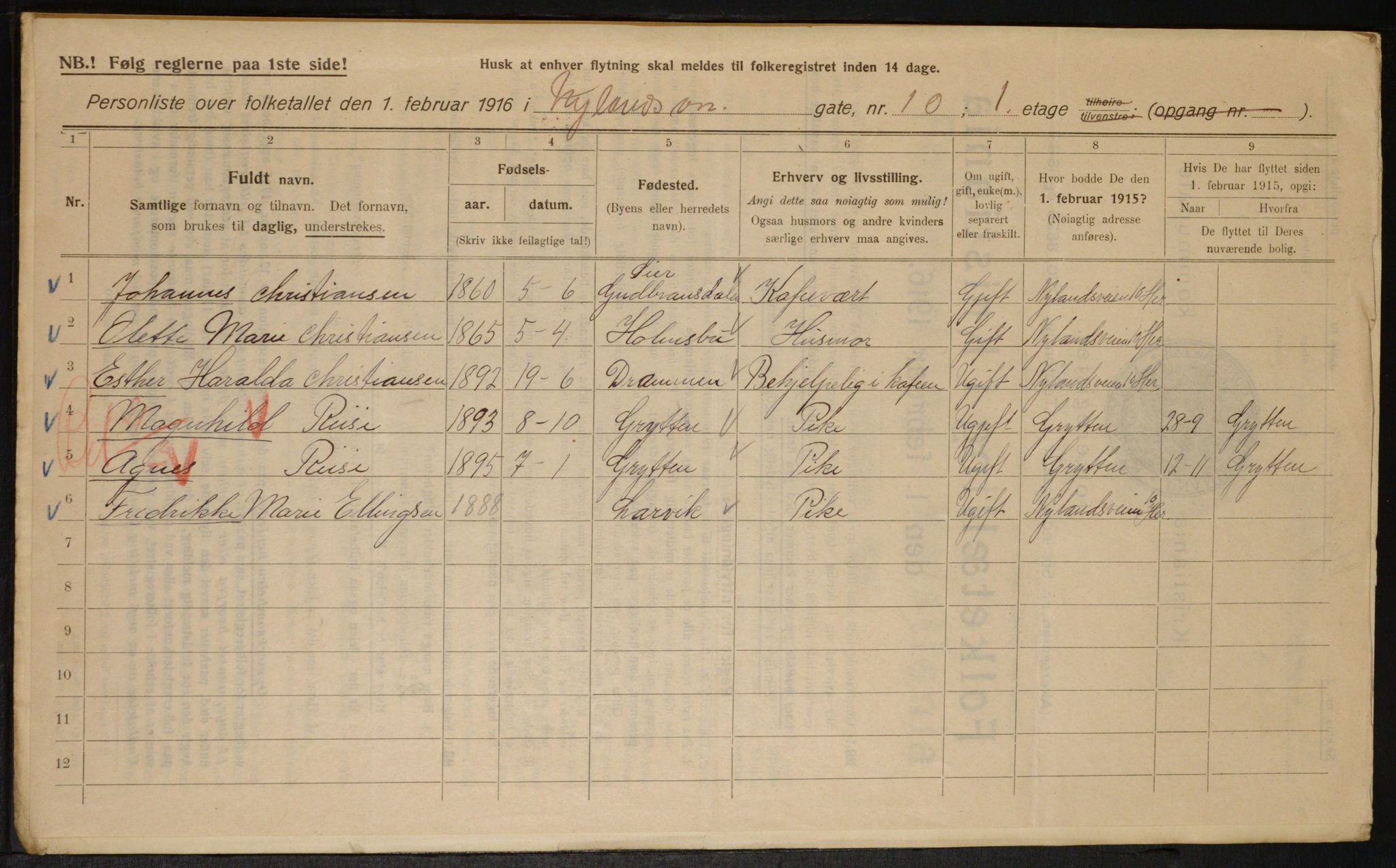 OBA, Kommunal folketelling 1.2.1916 for Kristiania, 1916, s. 75787