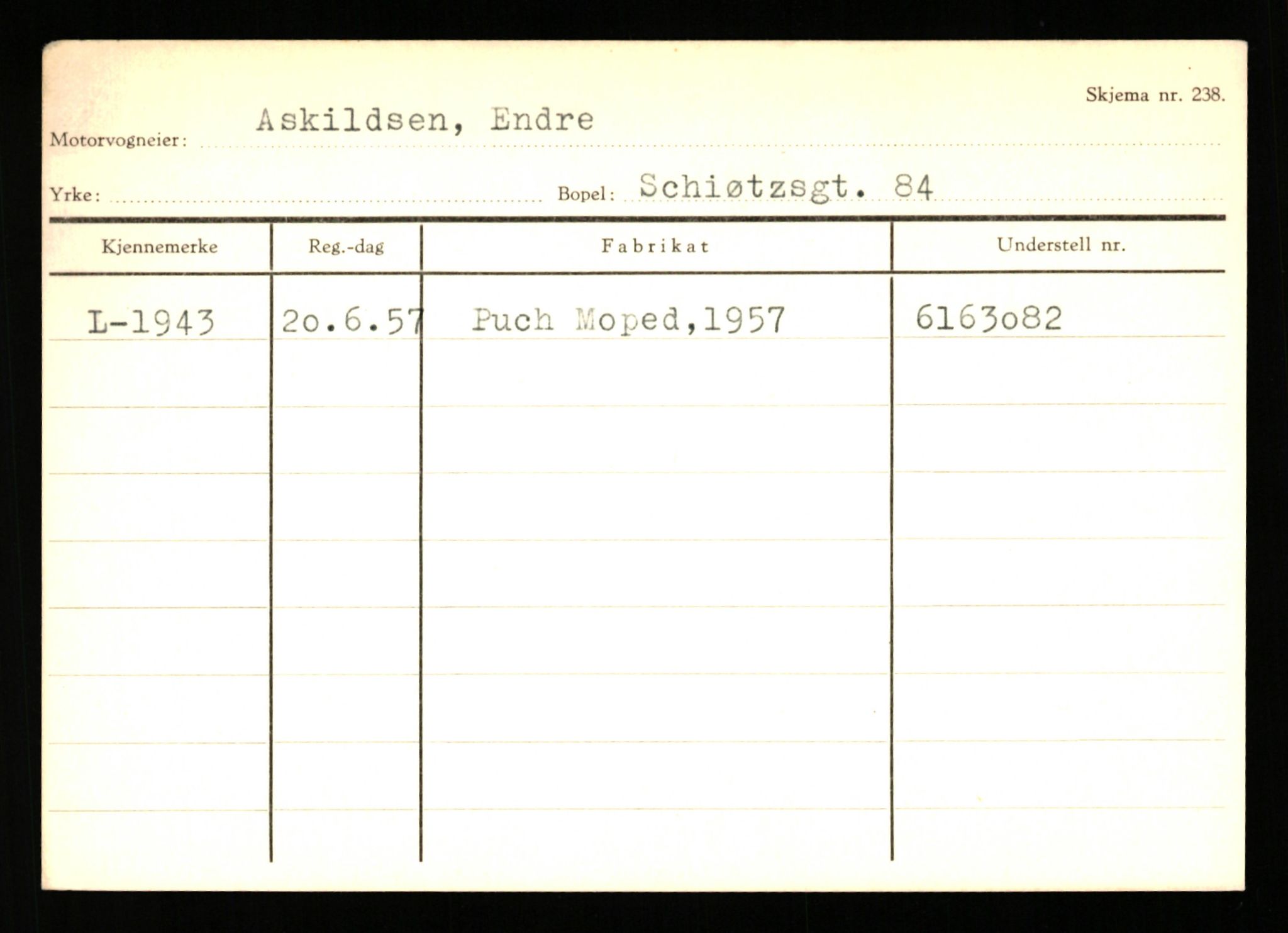 Stavanger trafikkstasjon, AV/SAST-A-101942/0/H/L0002: Askildsen - Berge, 1930-1971, s. 11