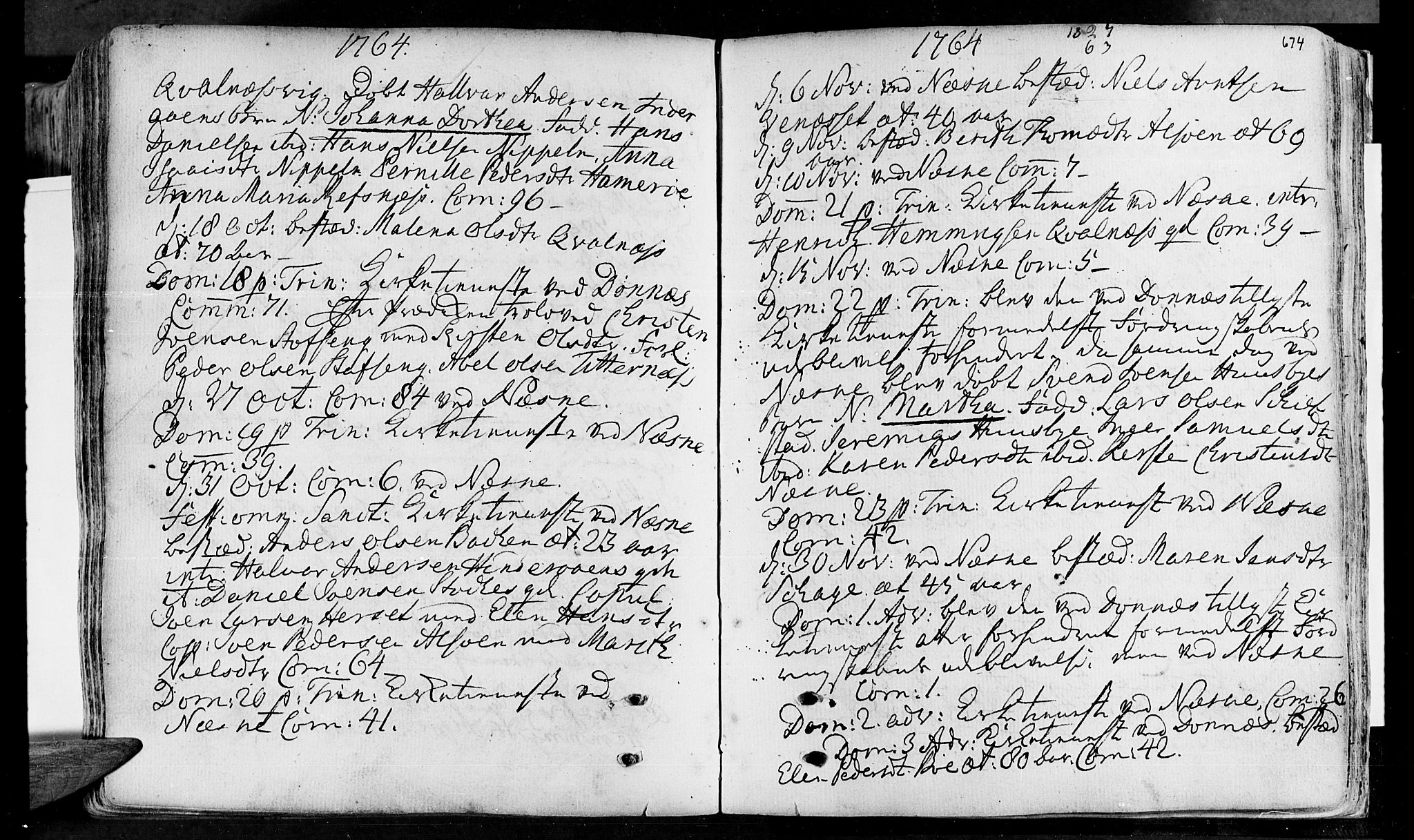 Ministerialprotokoller, klokkerbøker og fødselsregistre - Nordland, AV/SAT-A-1459/838/L0543: Ministerialbok nr. 838A02, 1738-1769, s. 673-674